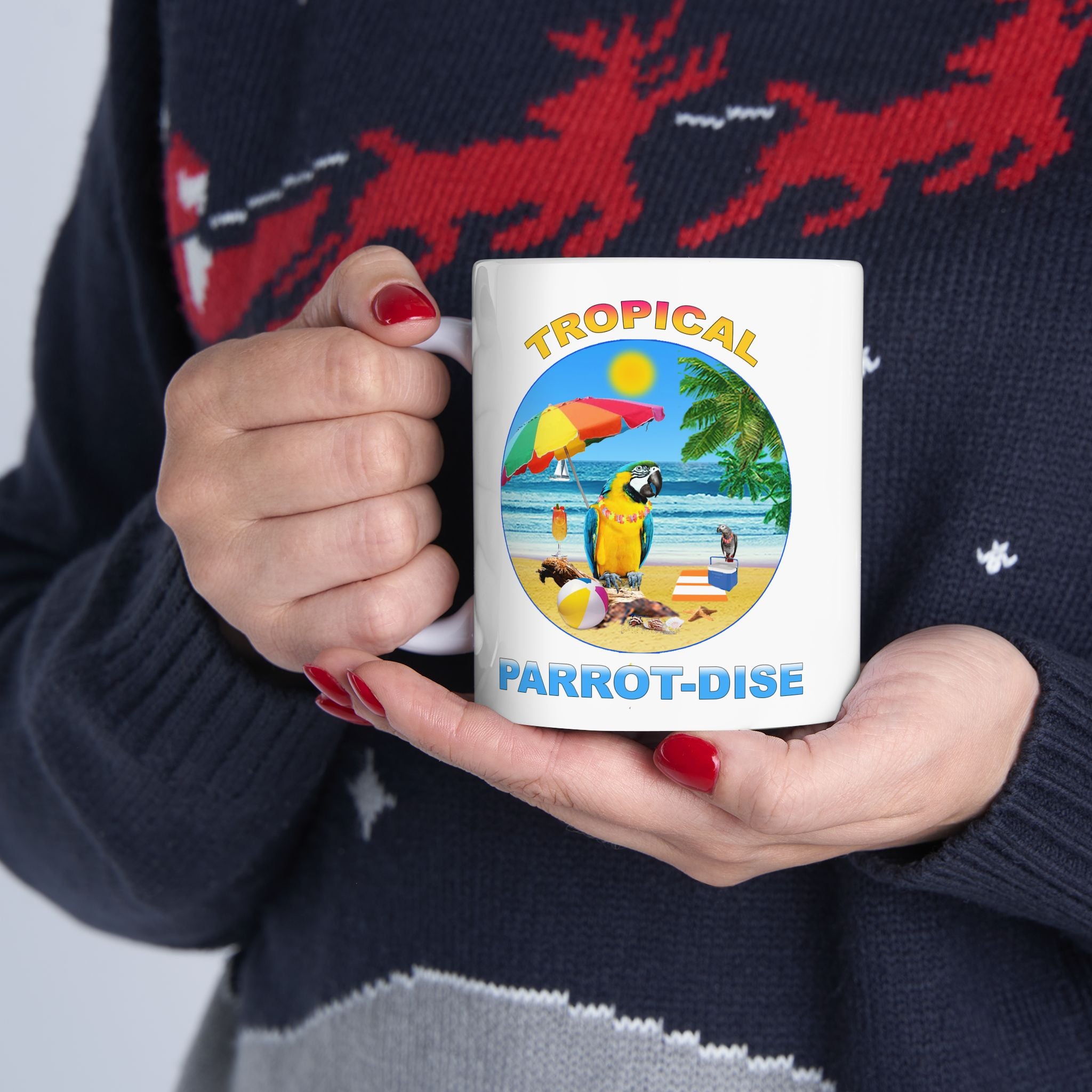 Tropical Parrot-Dise Blue And Gold Mug