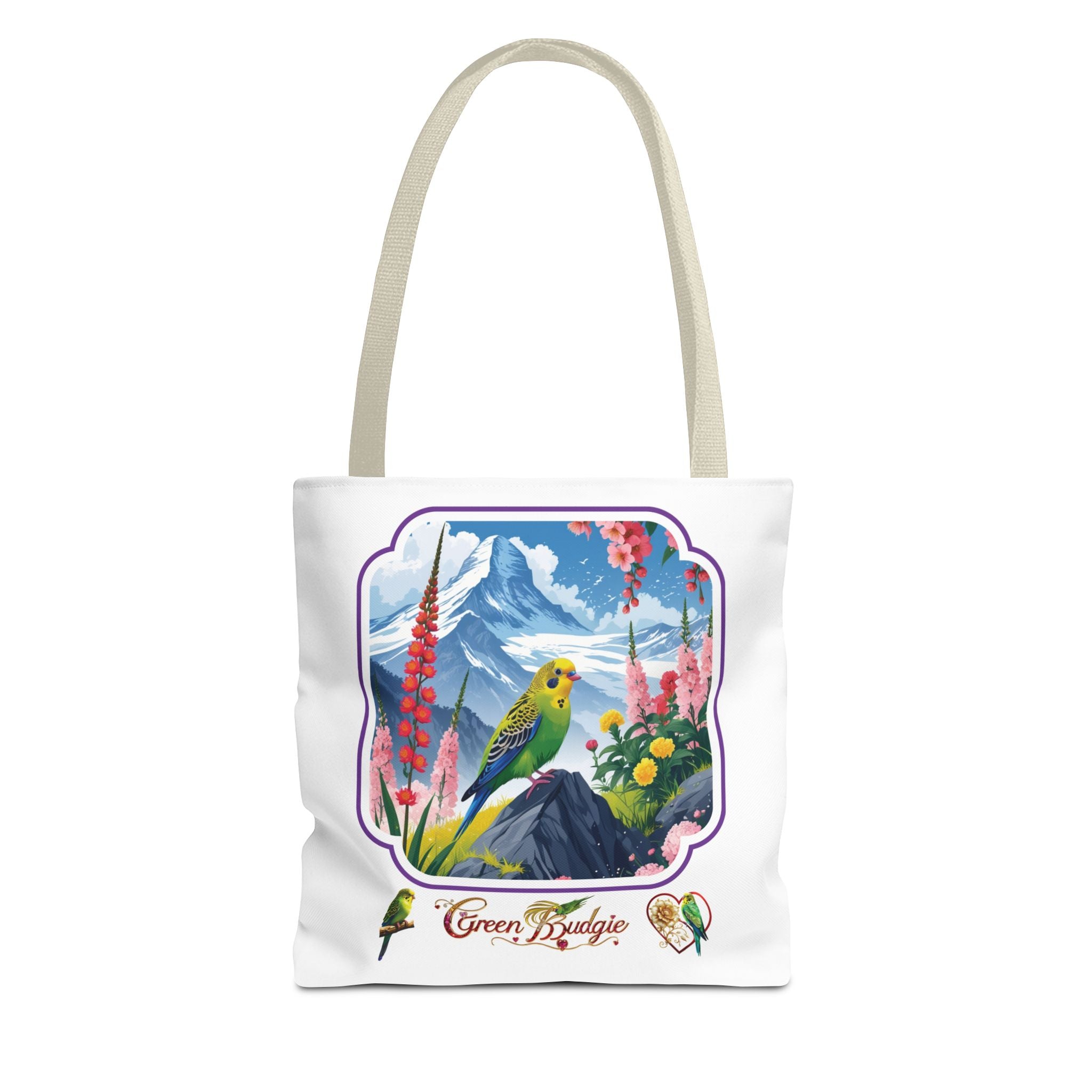 Green Budgie Spring Mountain Tote Bag