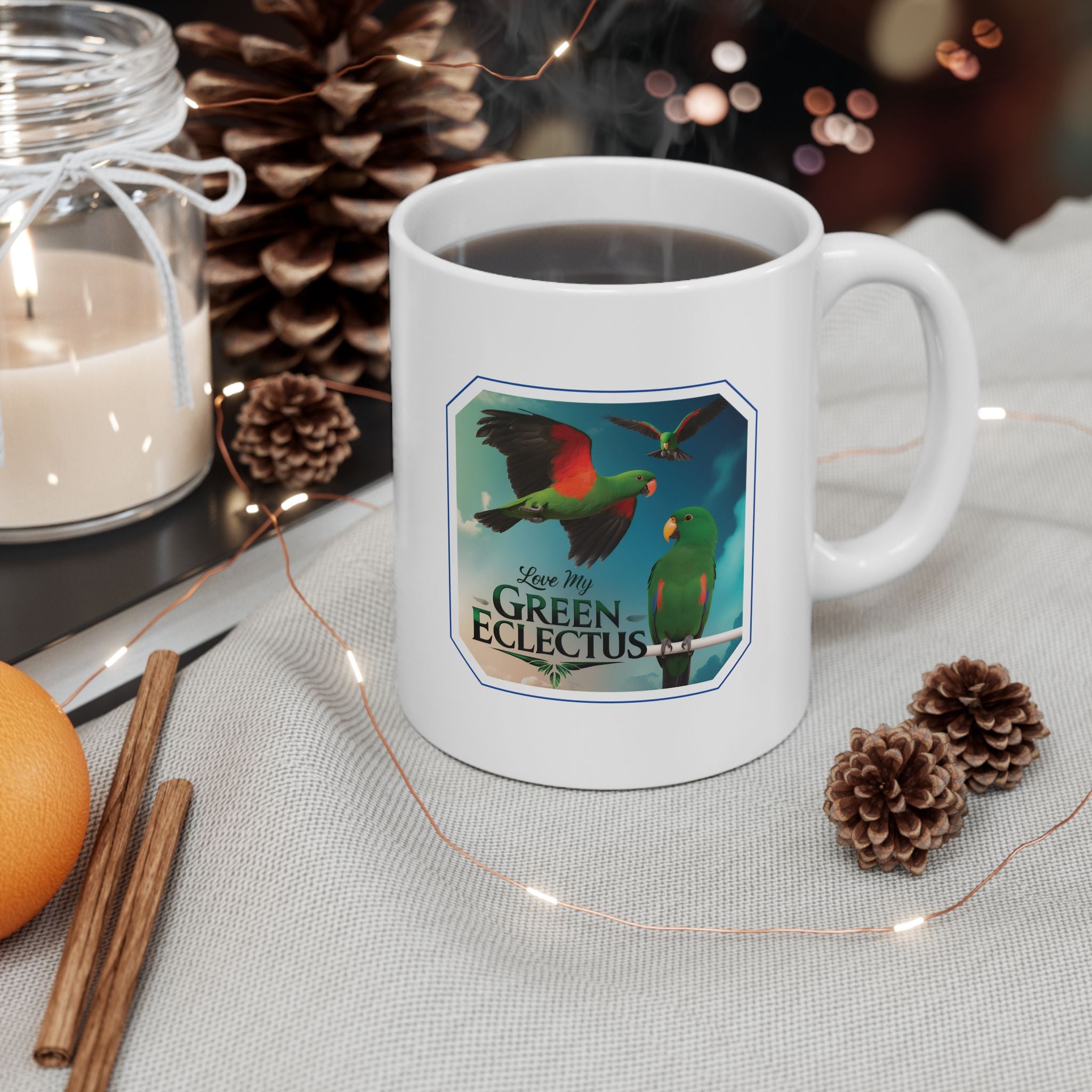 Flying Love My Green Eclectus Mug