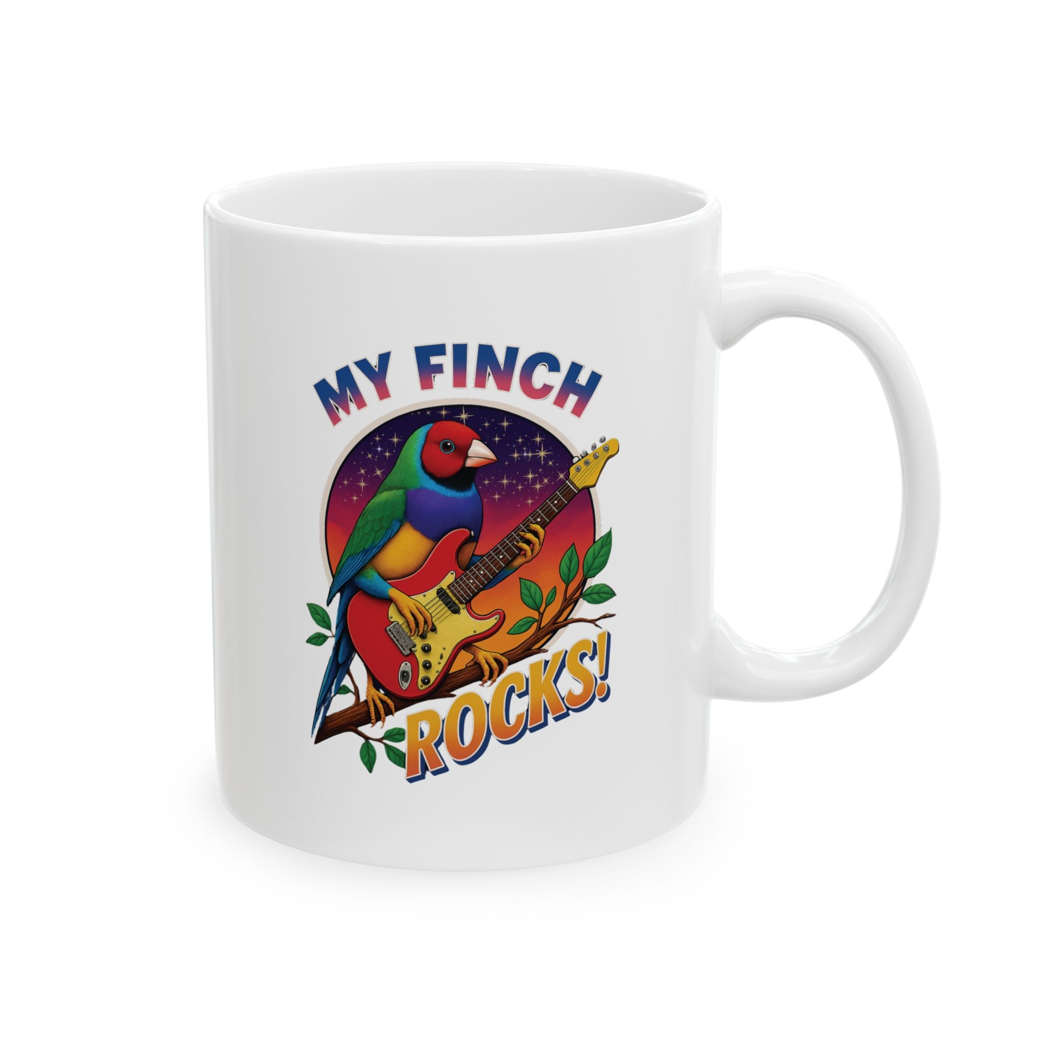 My Finch Rocks Guitar Mug