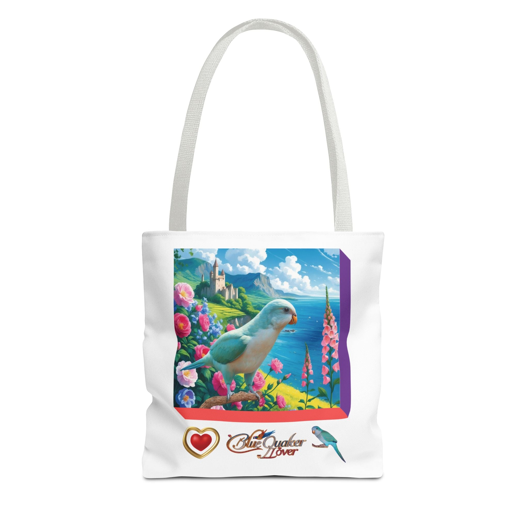 Blue Quaker Lover Floral Tote Bag