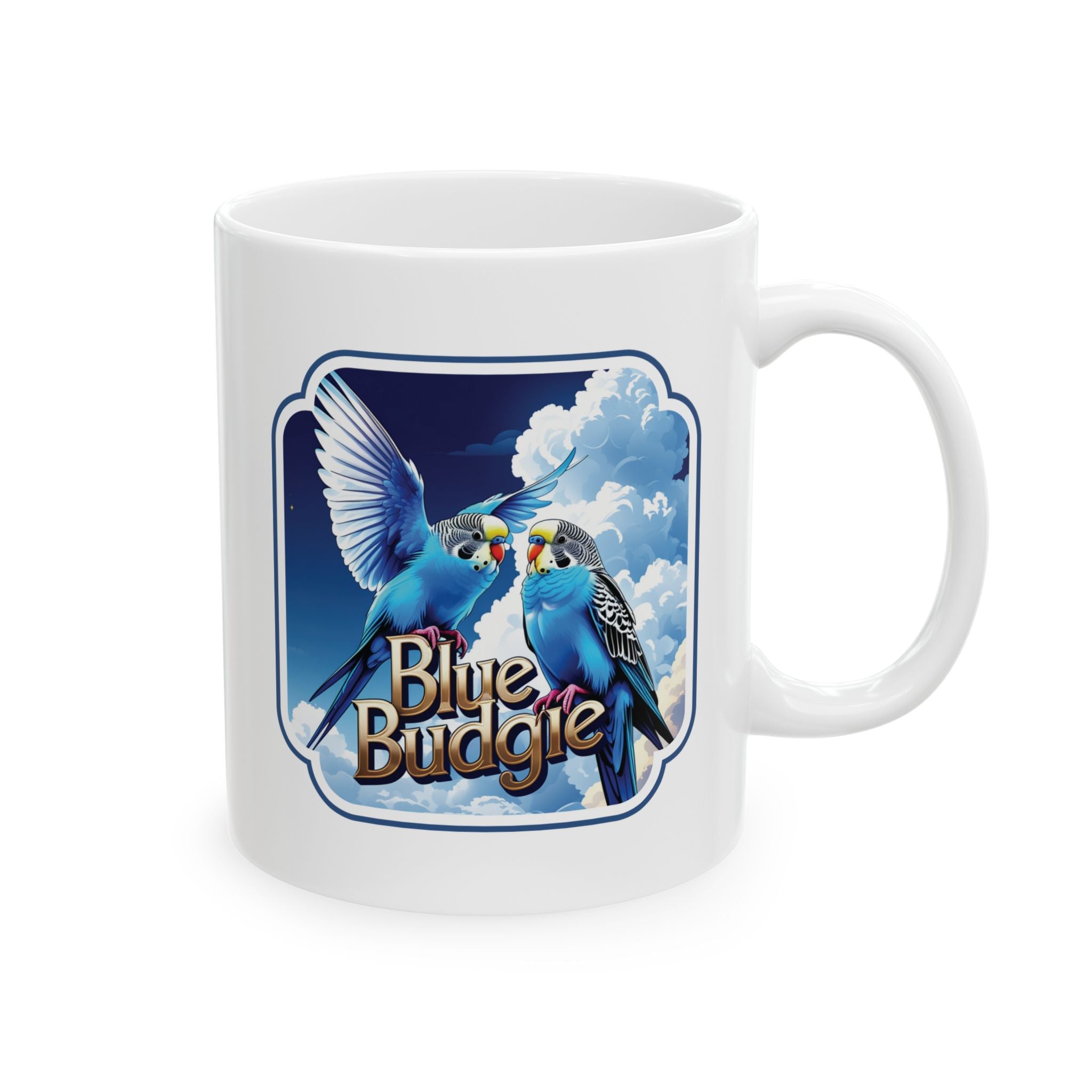 Flying Blue Budgie Sky Mug