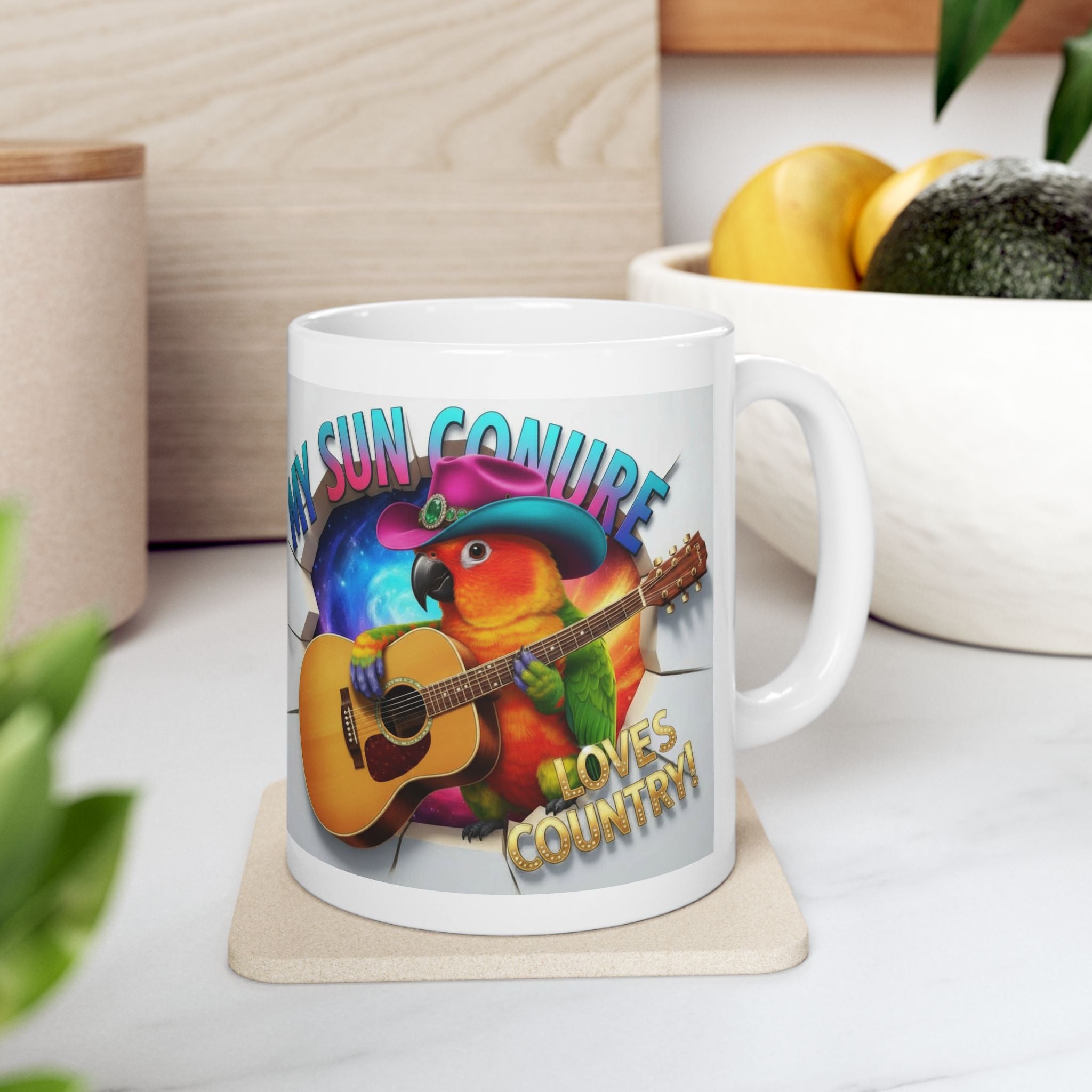 My Sun Conure Loves Country Mug