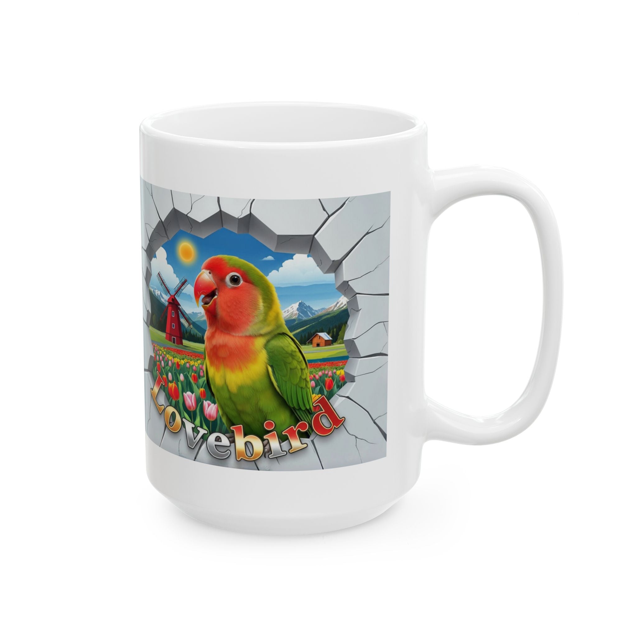 Lovebird Meadow Scenic Mug