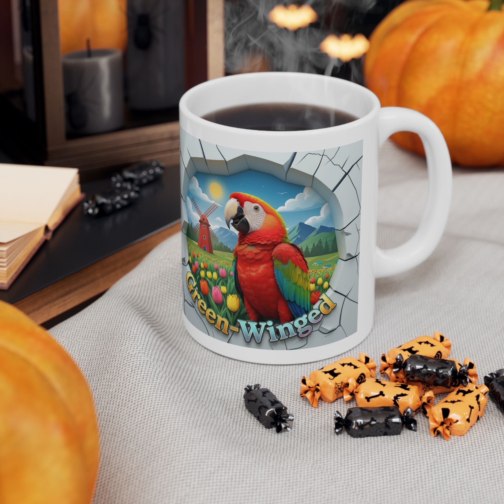 Green Winged Nature Scenic Mug