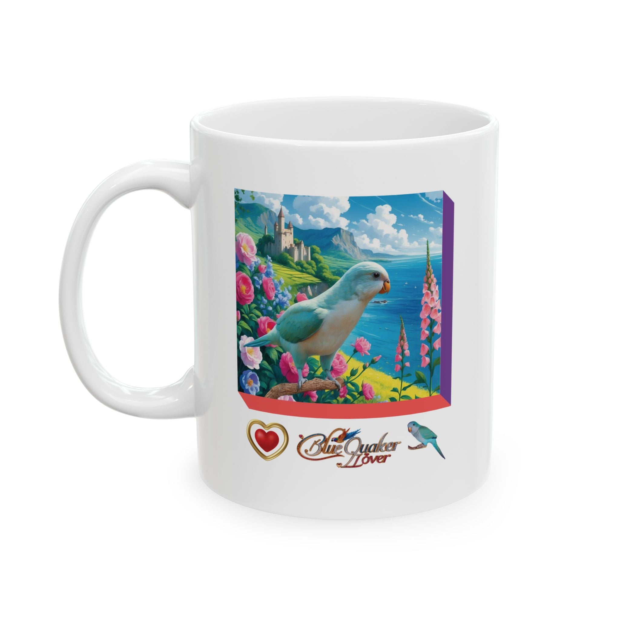 Blue Quaker Floral Lake Mug