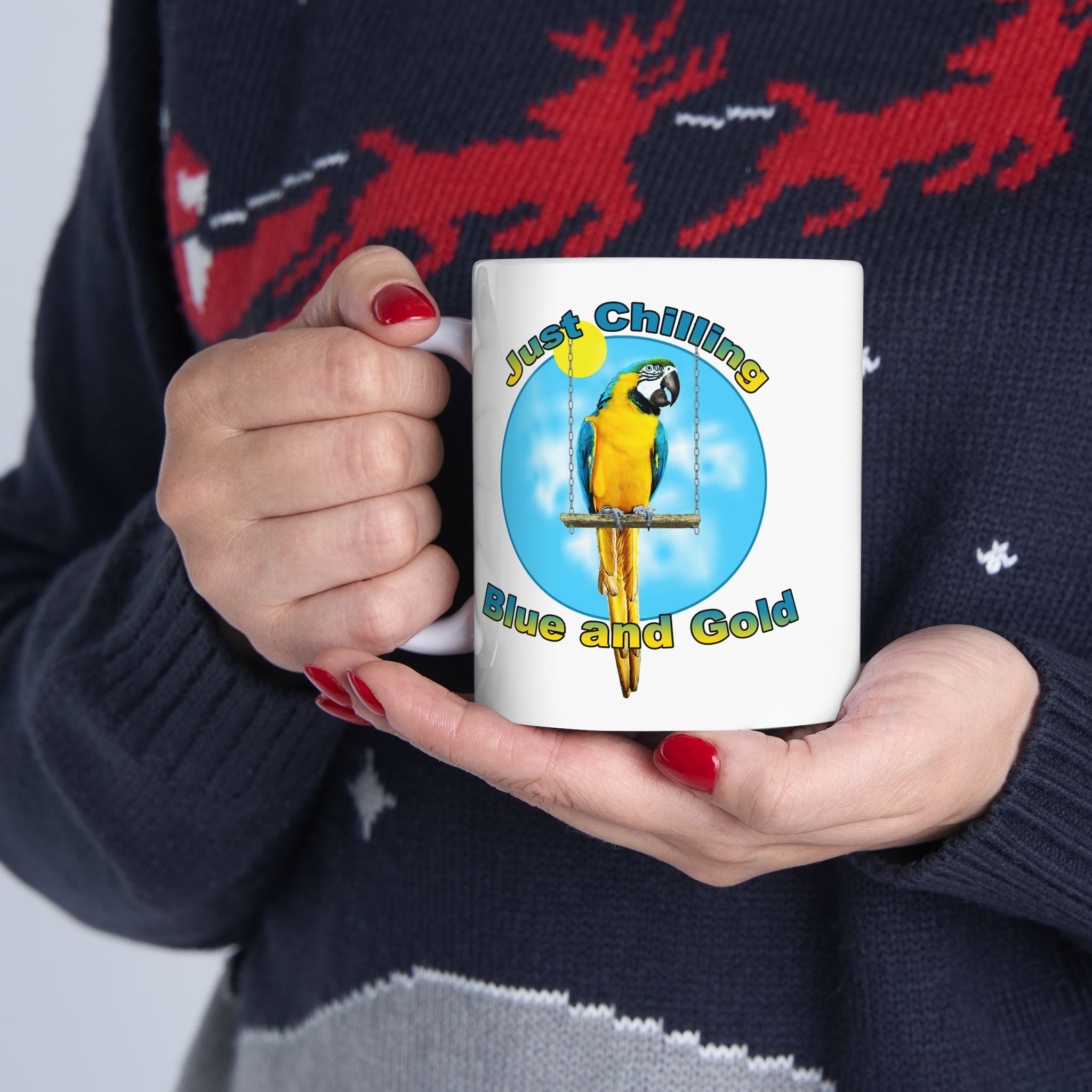 Just Chilling Swing Blue And Gold Mug