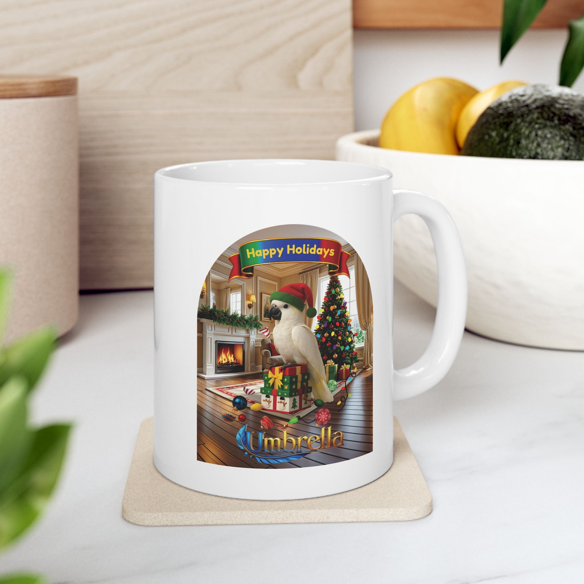 Christmas Happy Holidays Umbrella Mug
