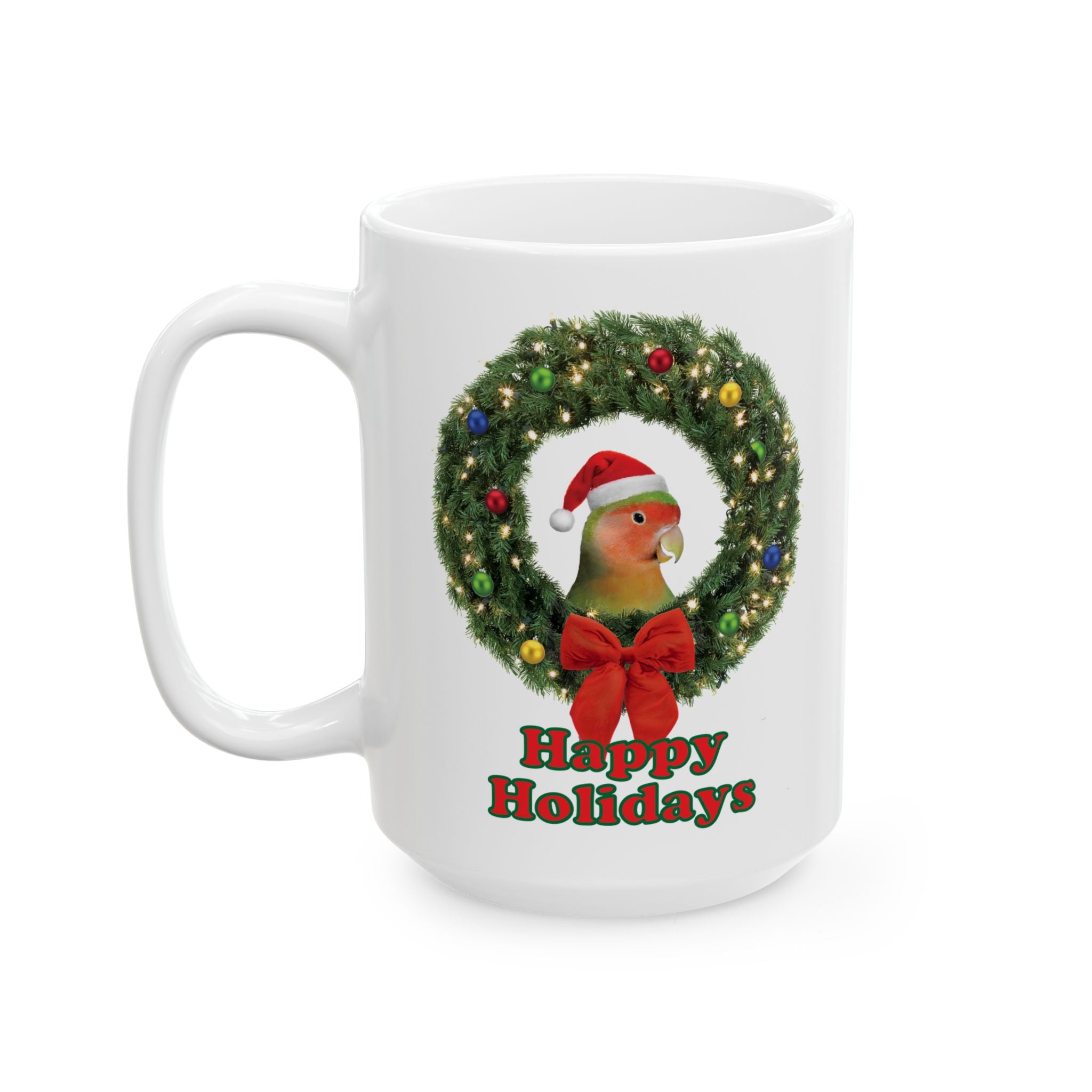 Happy Christmas Holidays Lovebird Mug