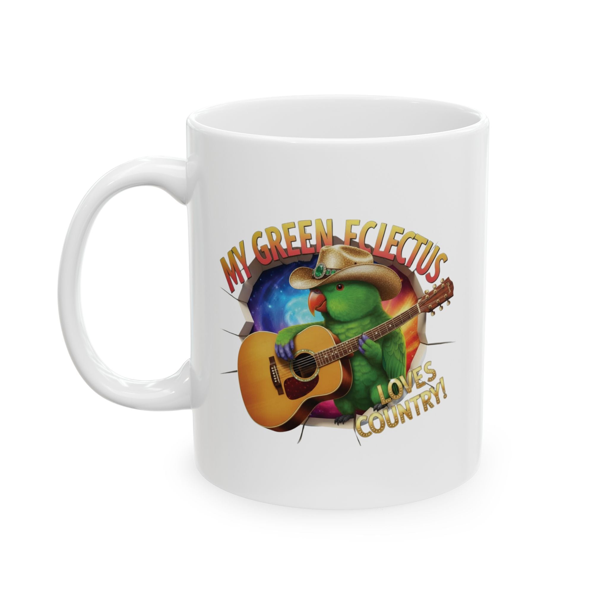 Green Eclectus Loves Country Mug
