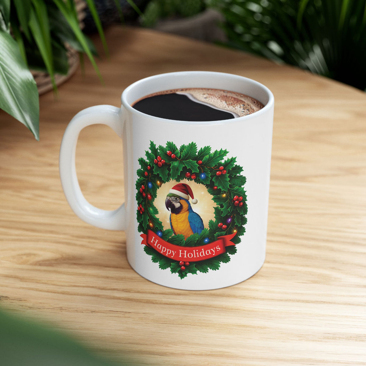 Happy Holidays Blue & Gold Mug