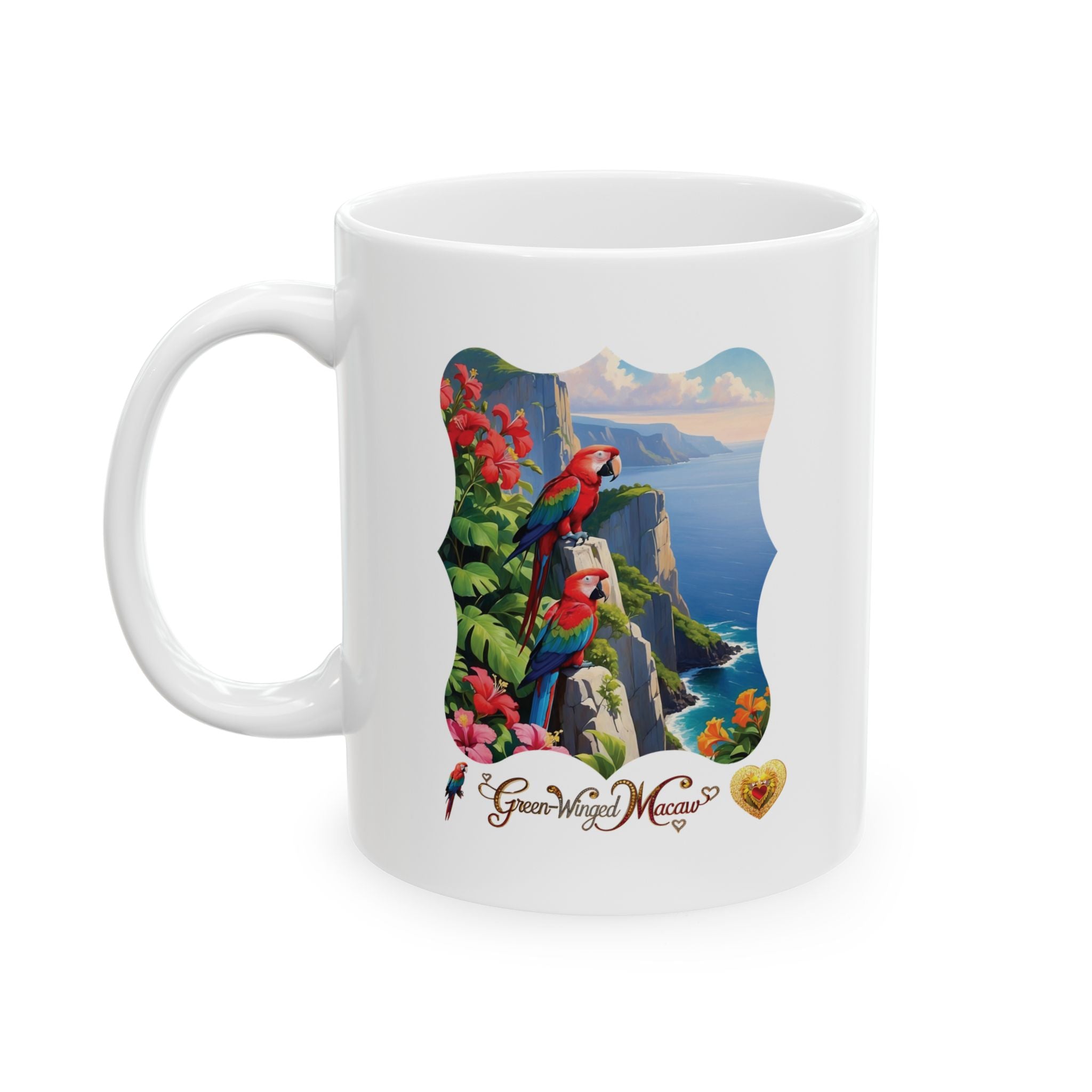 Green-Winged Macaw Mountain Scenic Mug
