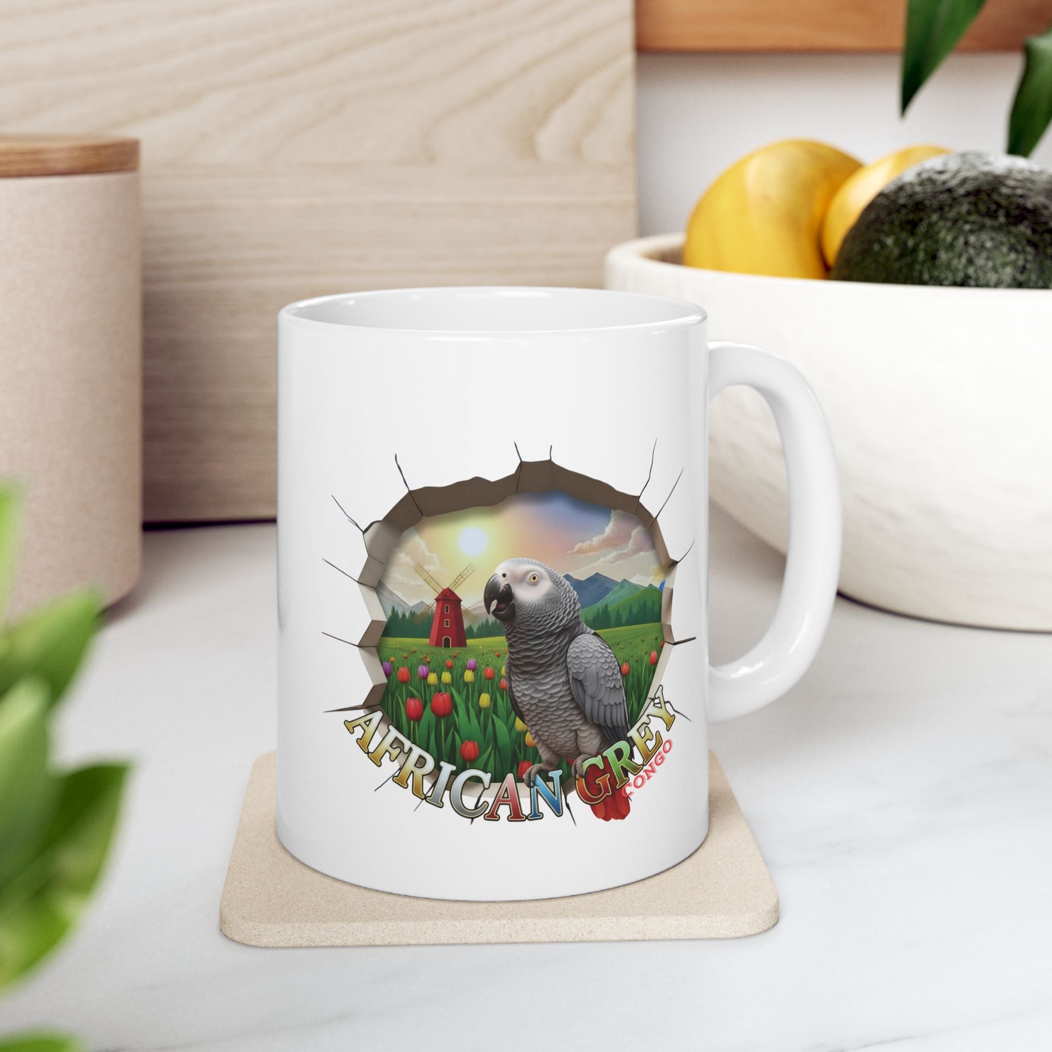 African Grey Congo Meadow Mug
