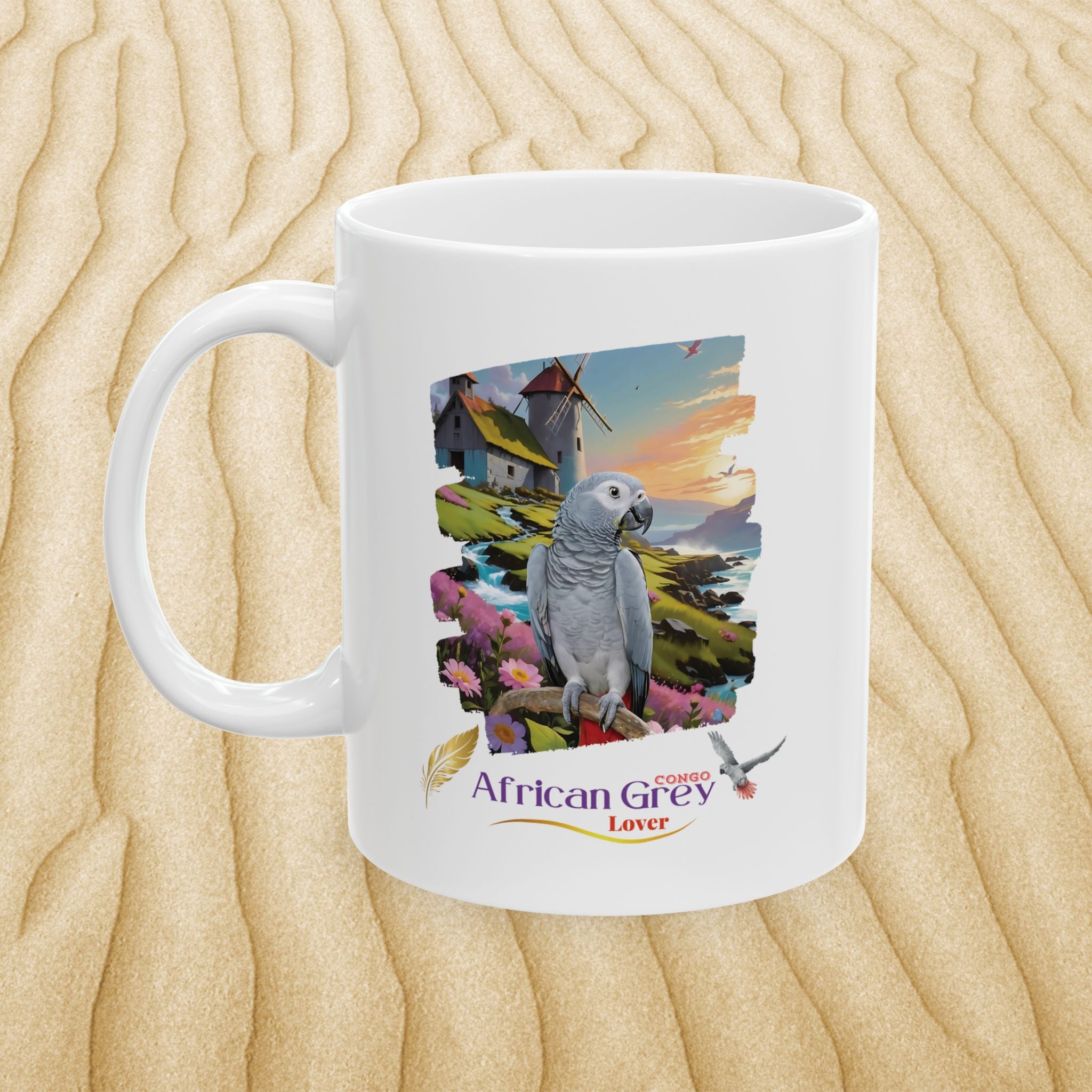African Grey Congo Ceramic Mug