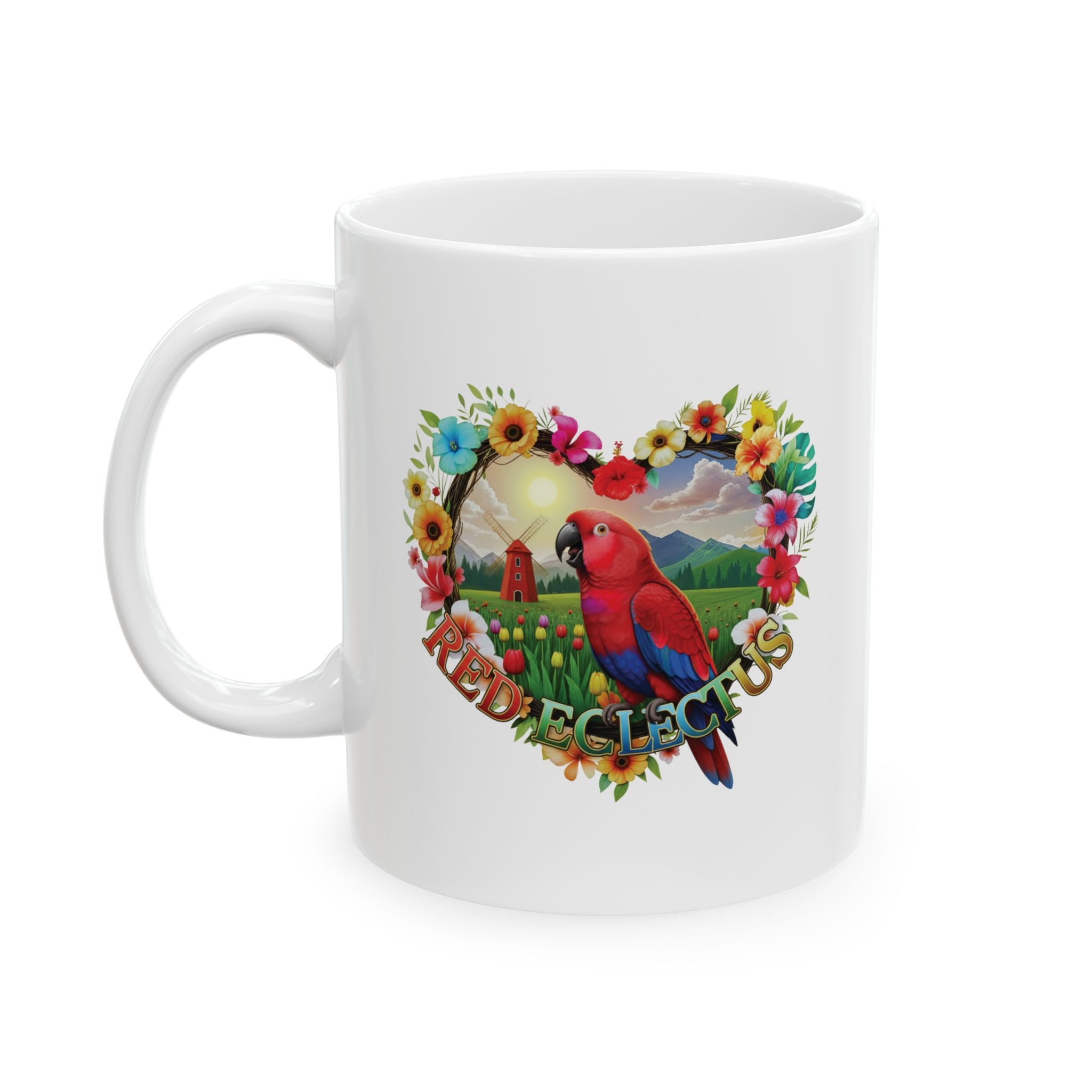 Red Eclectus Colorful Exotic Mug