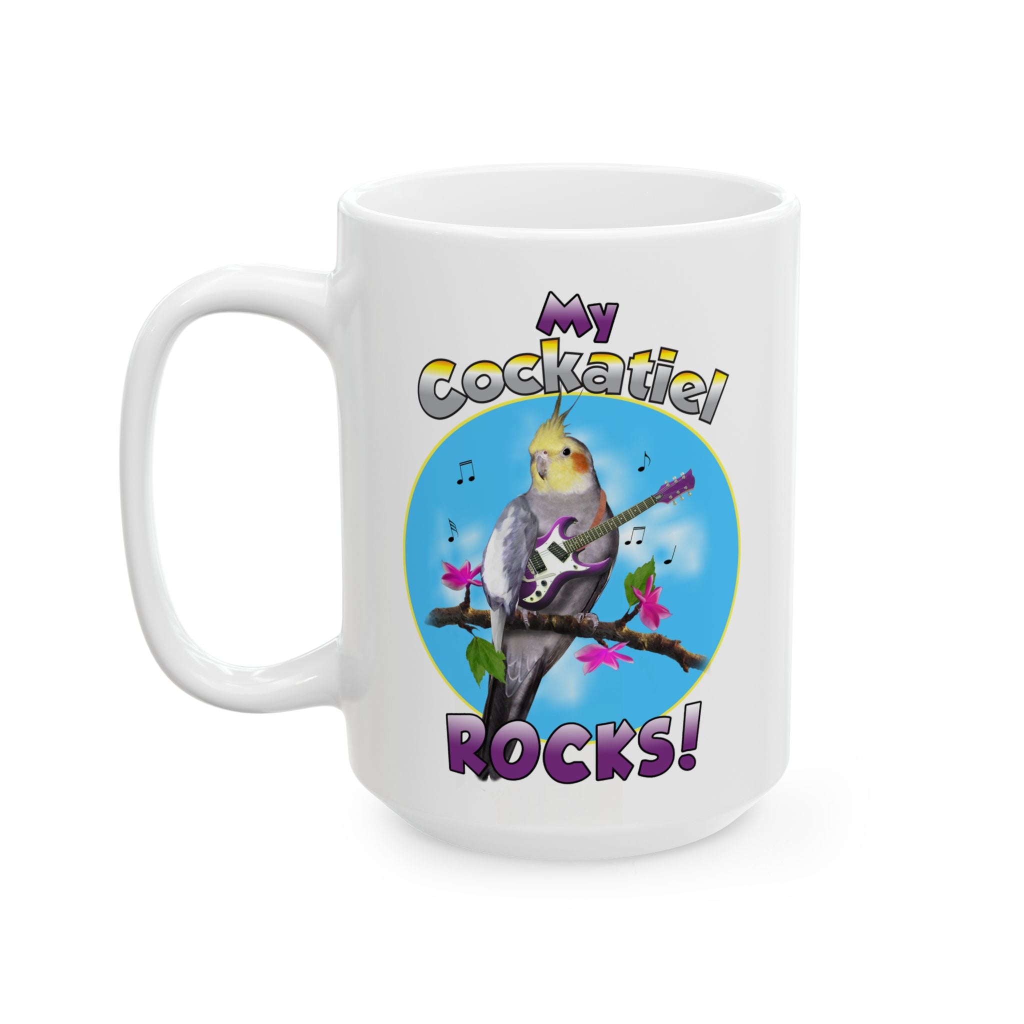 My Cockatiel Rocks Guitar Mug