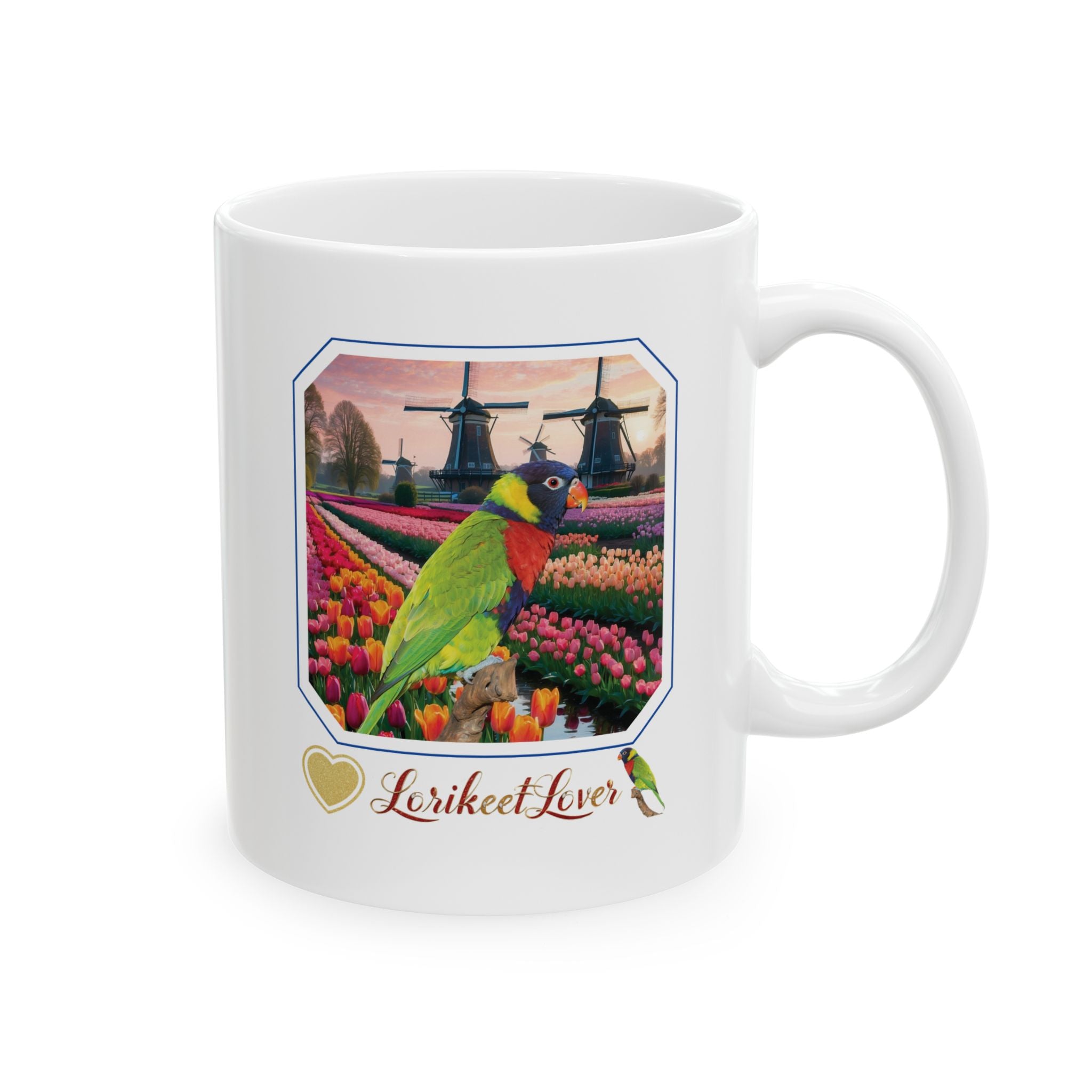 Lorikeet Lover Tulip Flower Mug