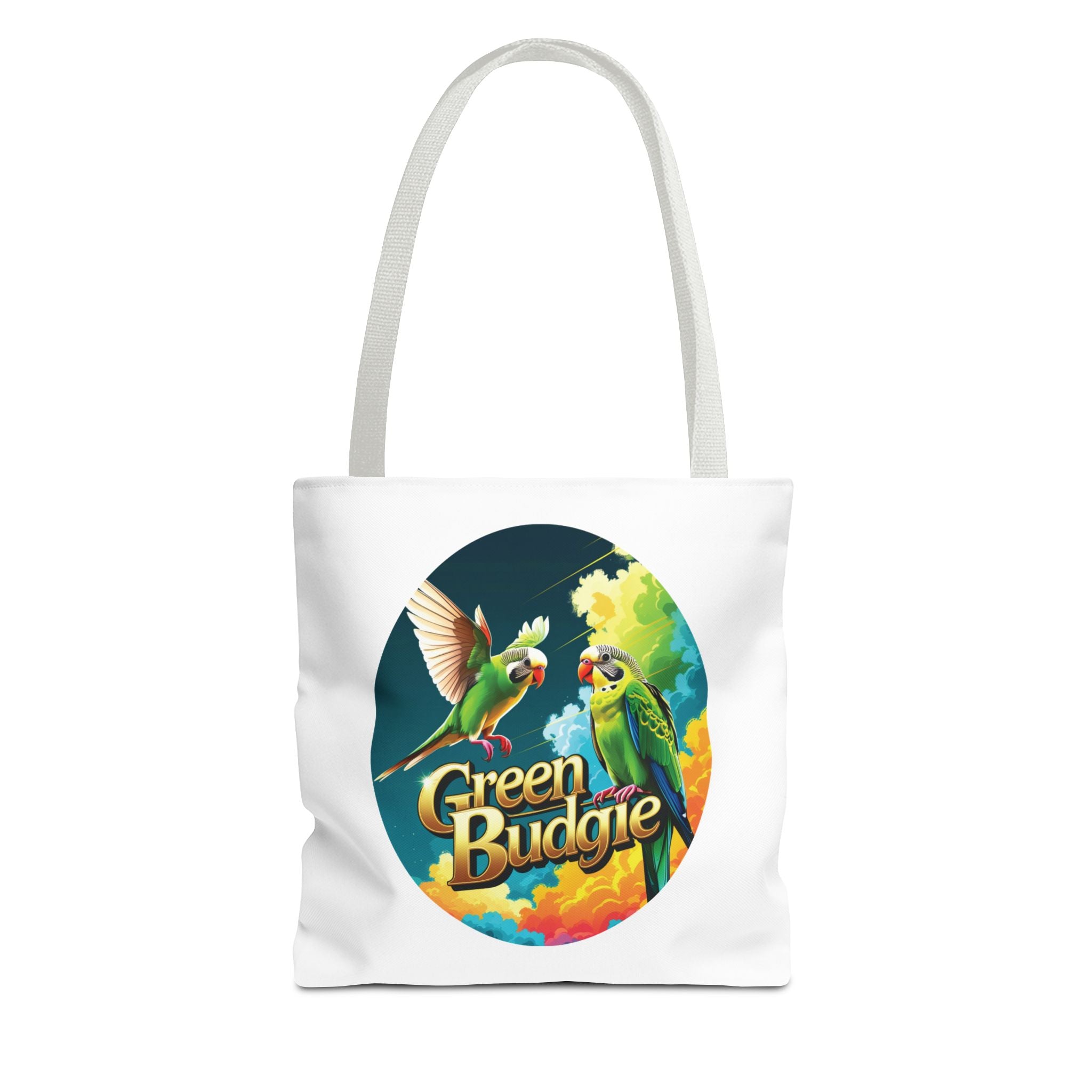Flying Green Budgie Tote Bag