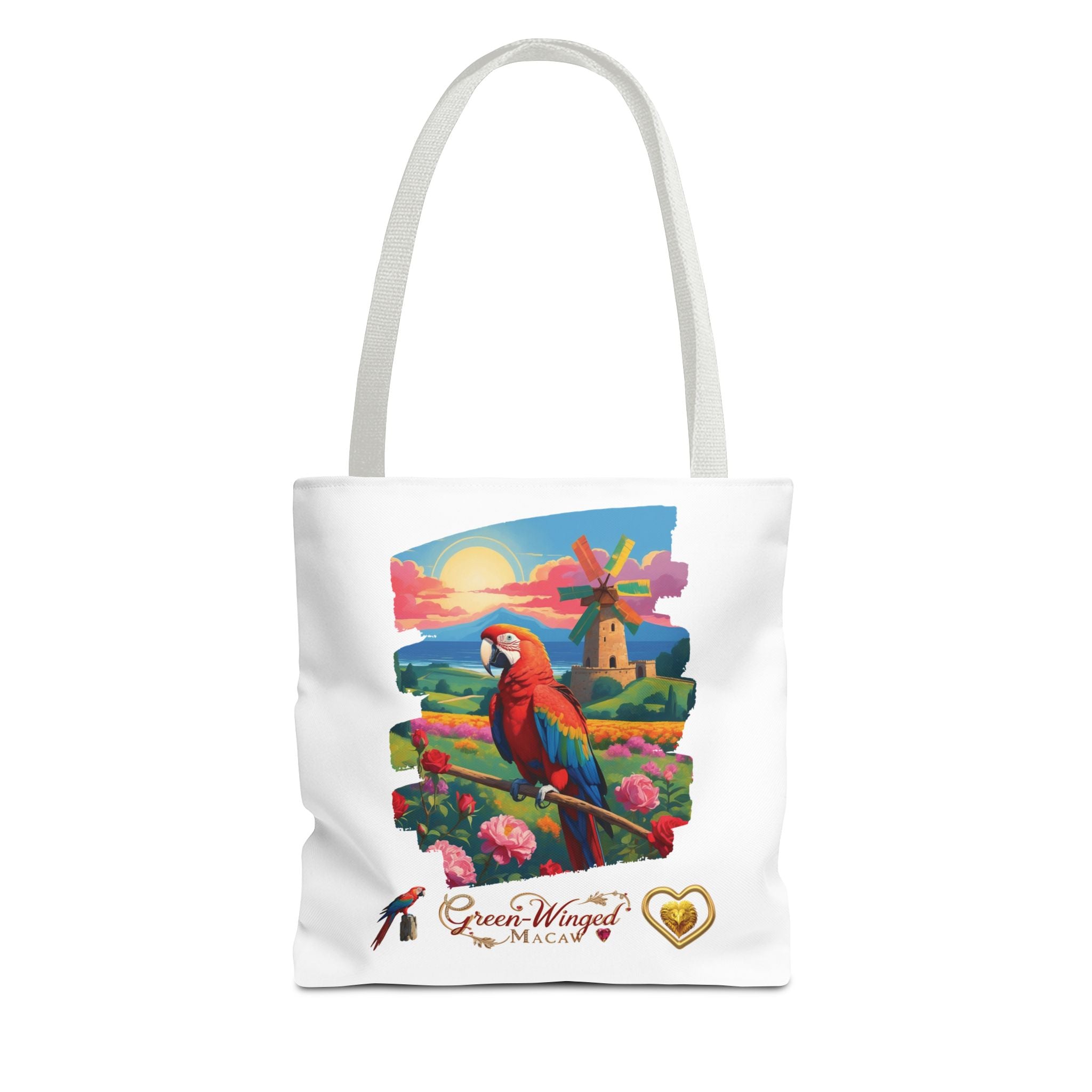 Rainbow Green Winged Macaw Tote Bag