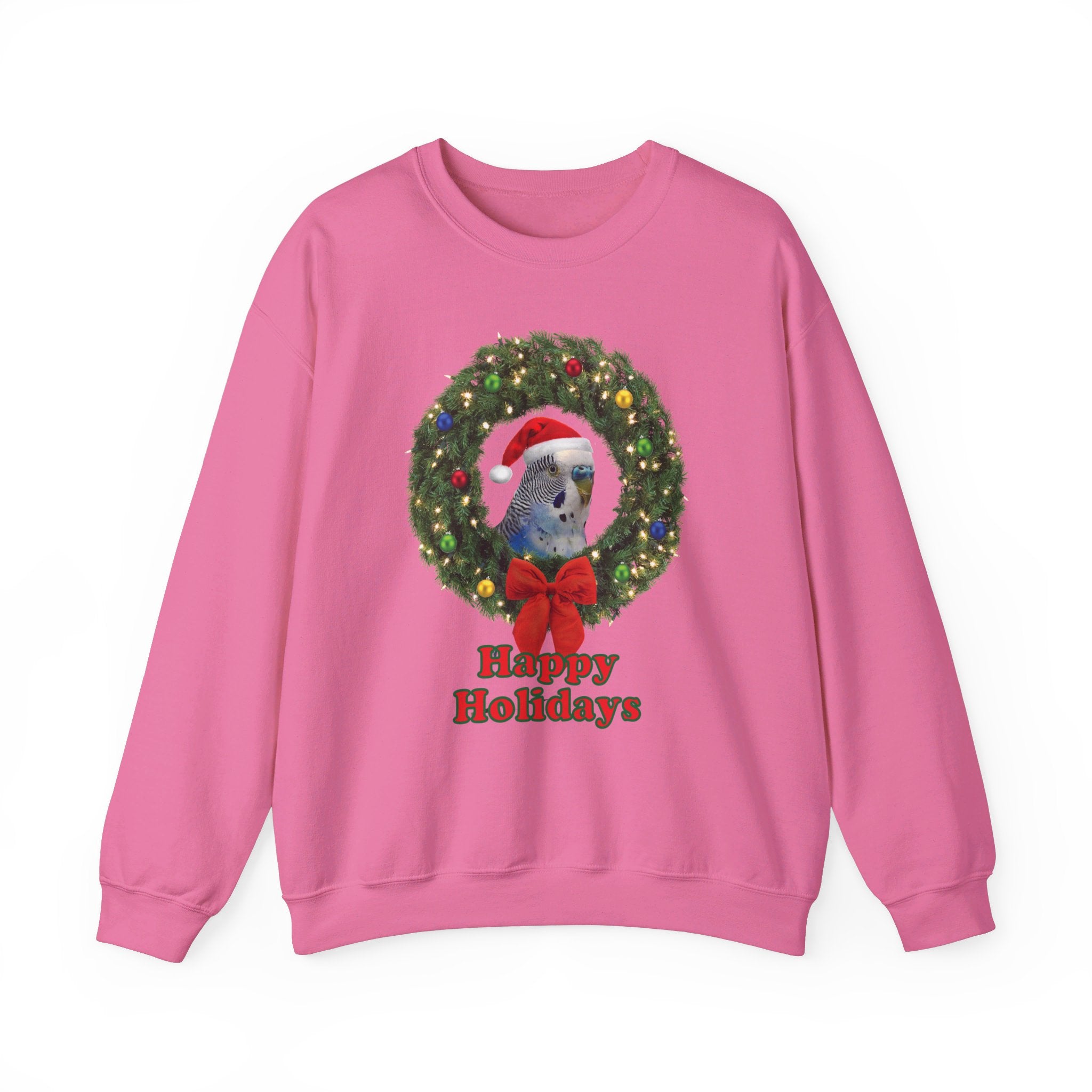 Happy Christmas Holidays Blue Budgie Sweatshirt