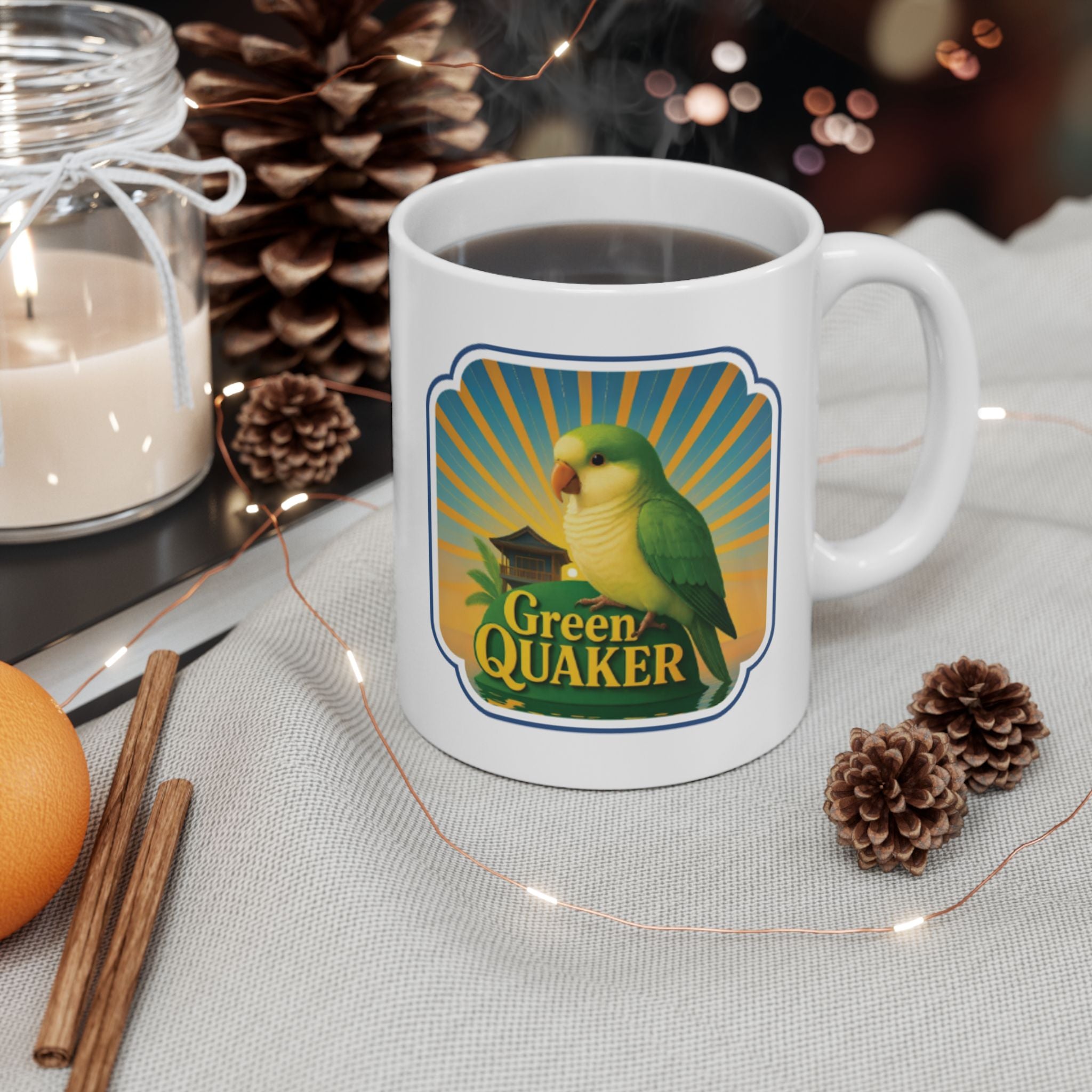 Green Quaker Sunburst Mug