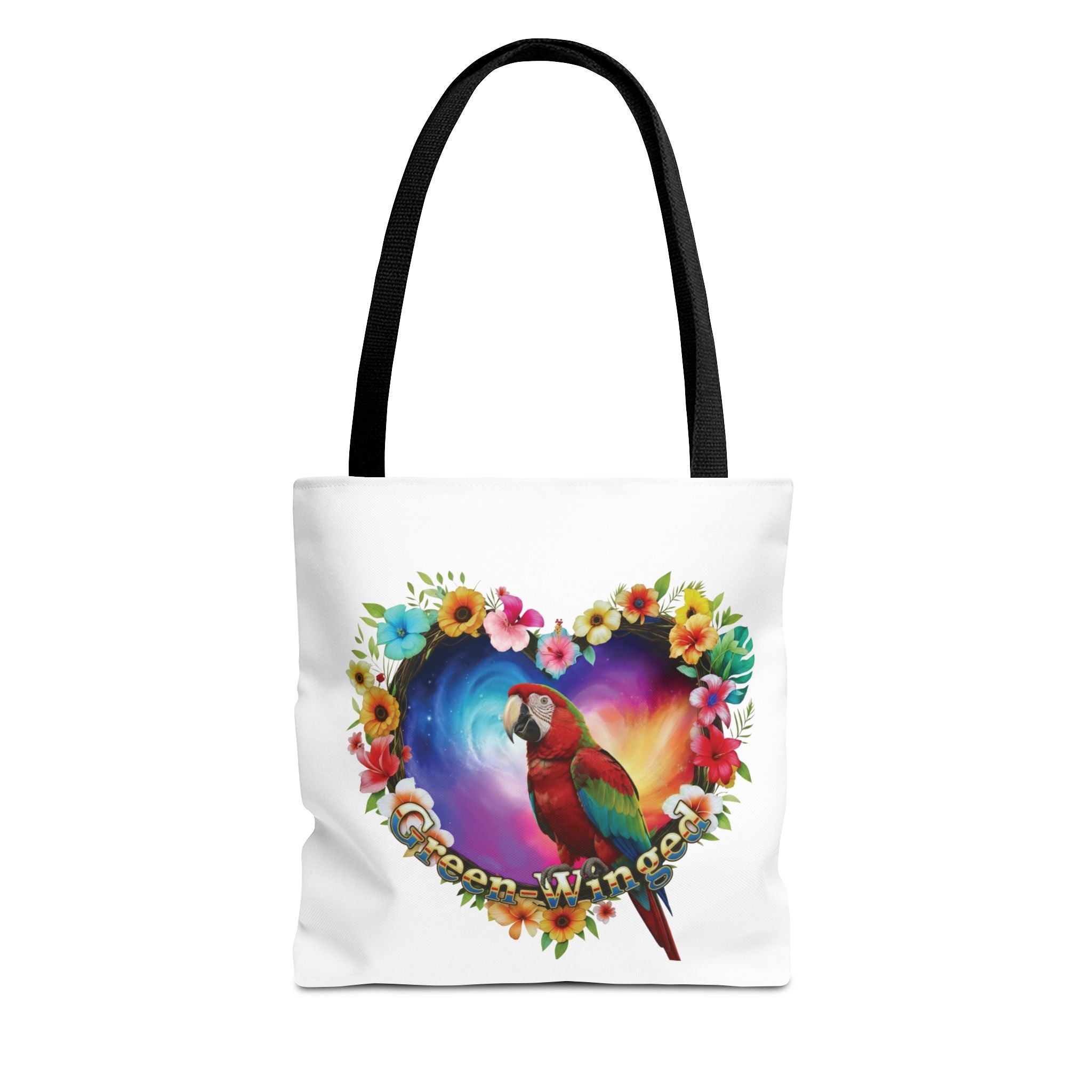 Green-Winged Macaw Heart Design Tote Bag