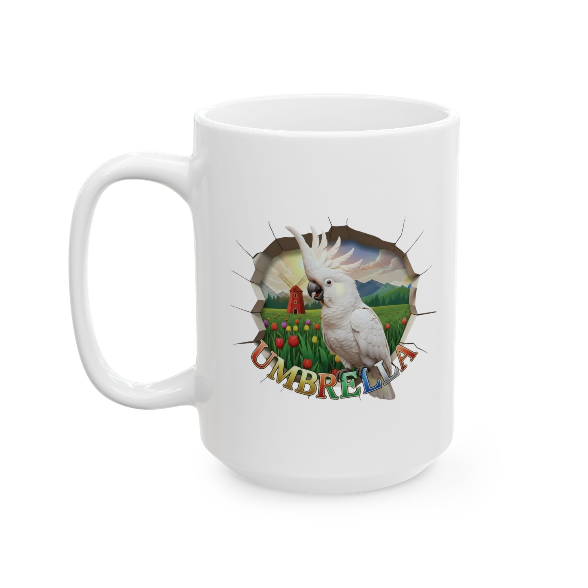 White Umbrella Garden Mug