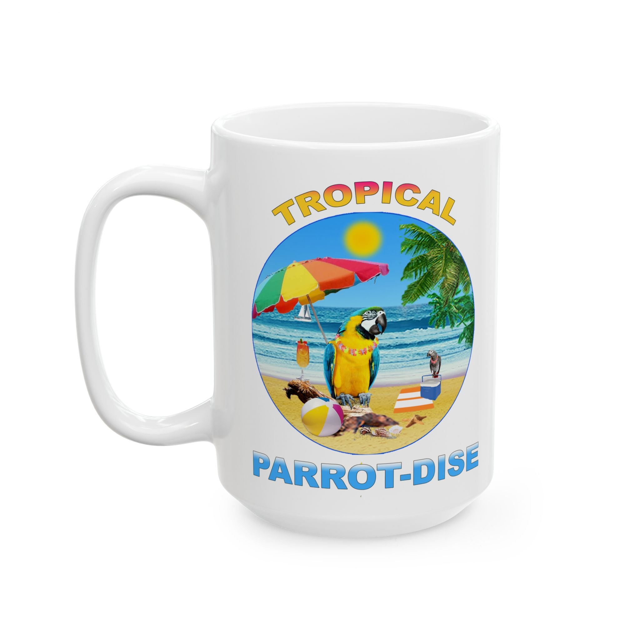 Tropical Parrot-Dise Blue And Gold Mug
