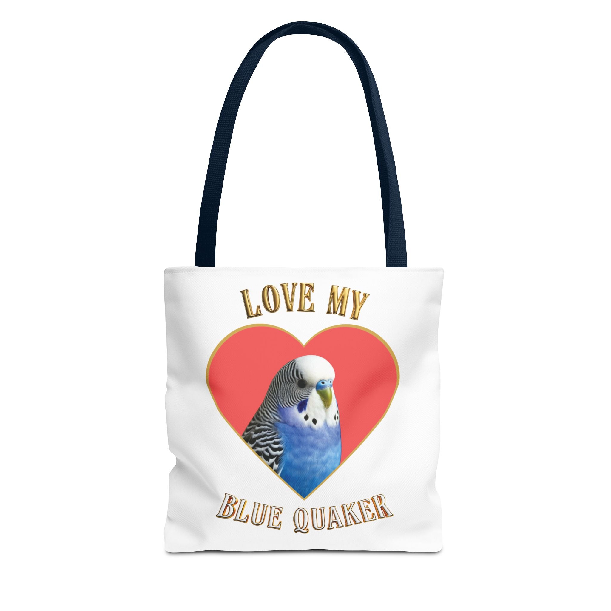 Love My Blue Budgie Heart Tote Bag