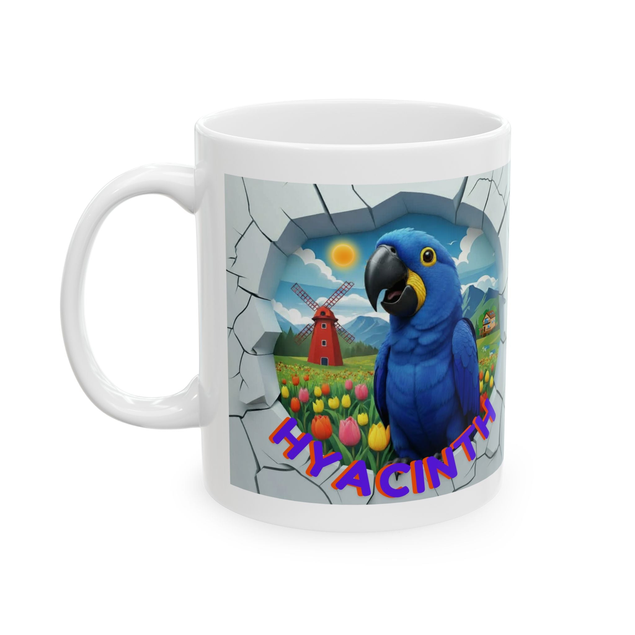 Blue Hyacinth Tulip Windmill Field Mug