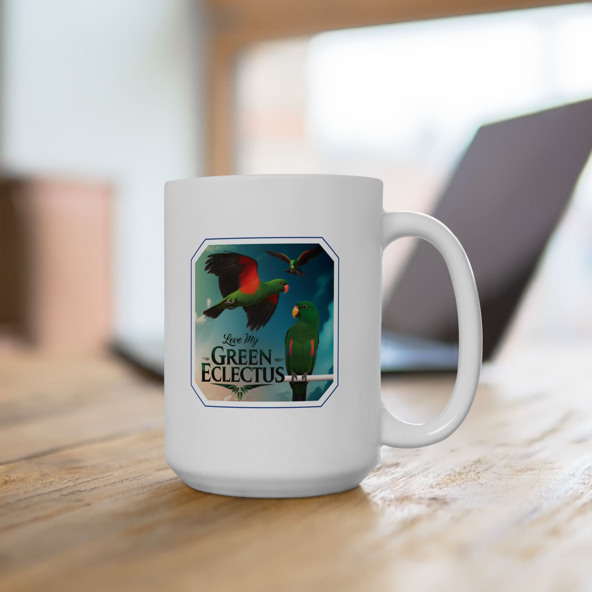 Flying Love My Green Eclectus Mug