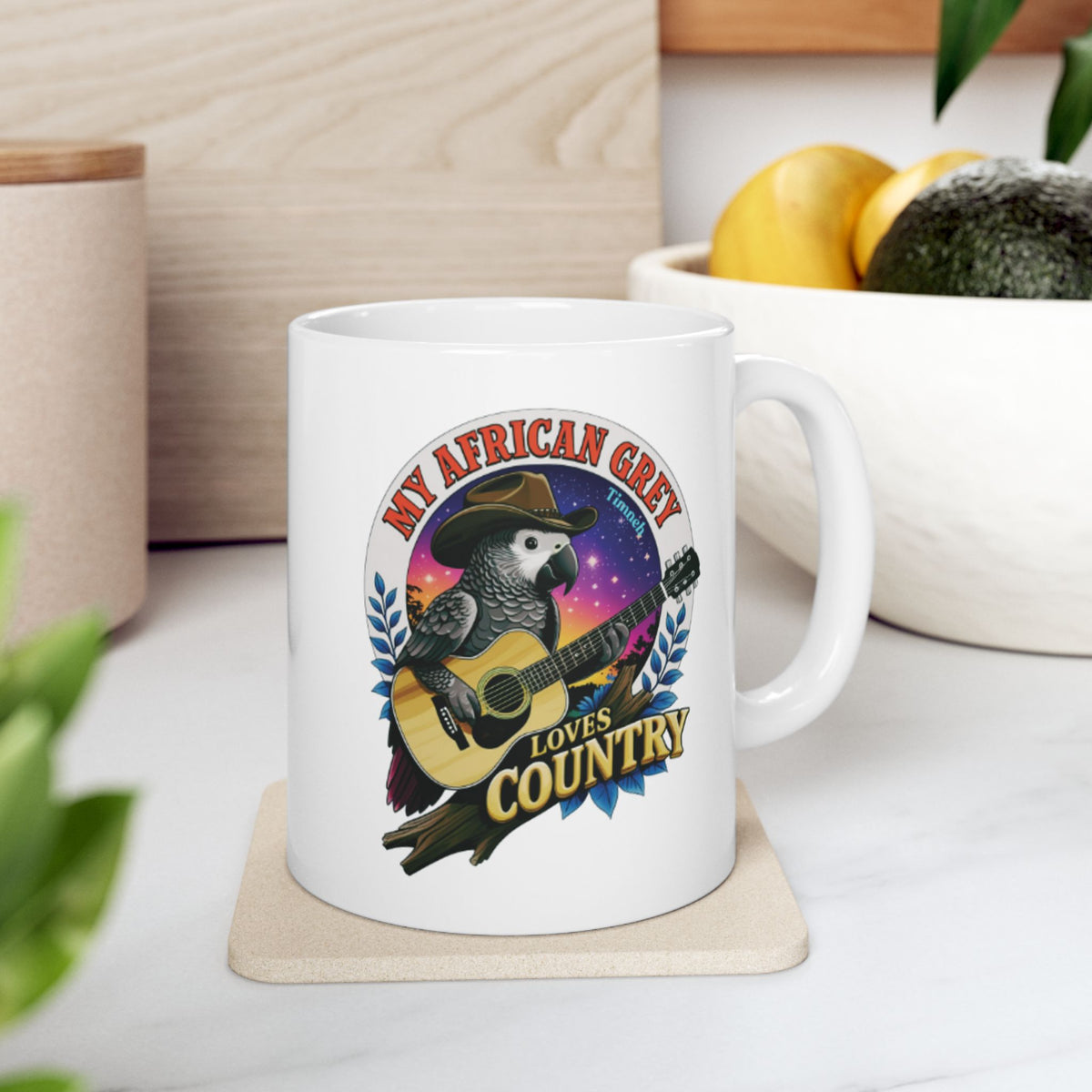 African Grey Timneh Loves Country Mug