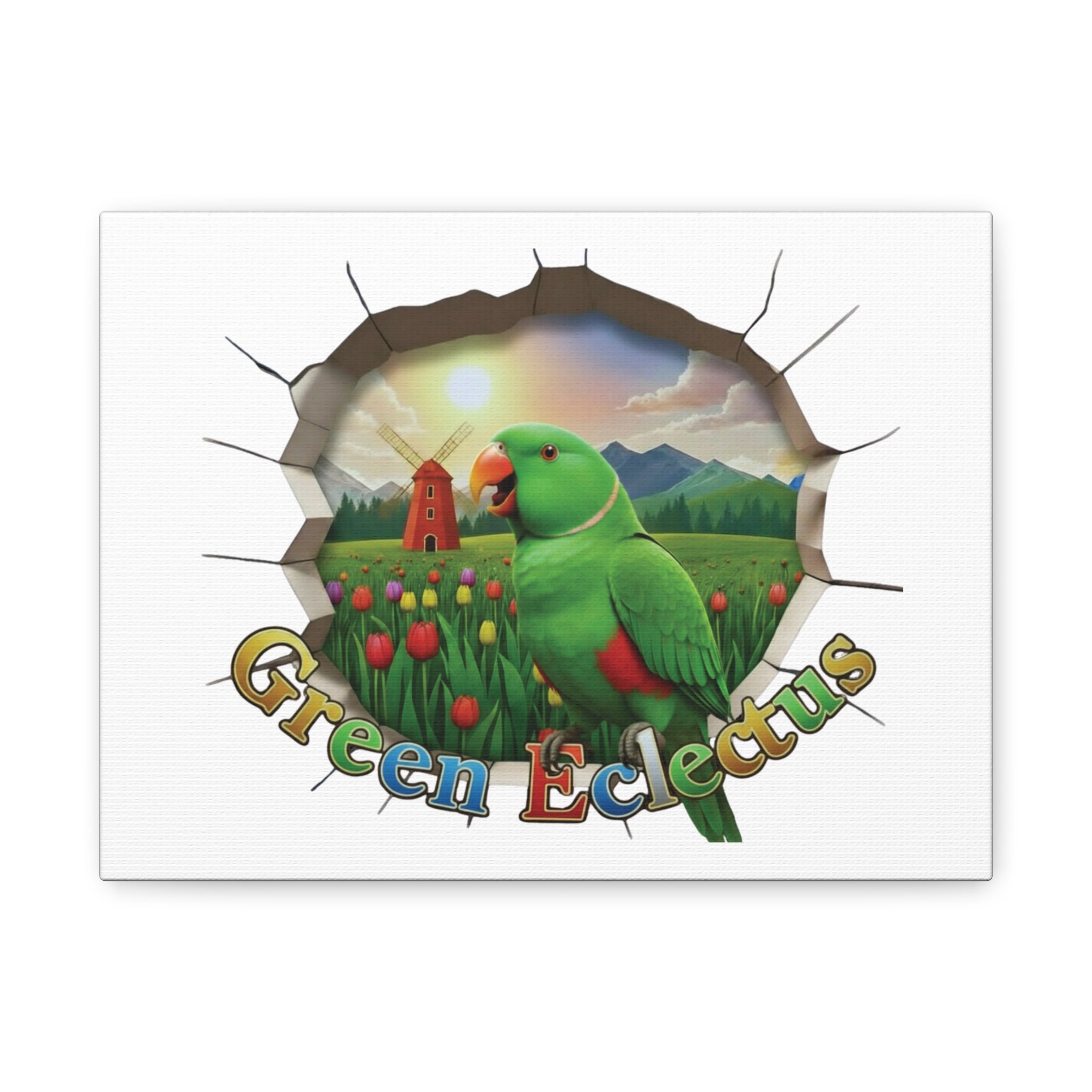 Green Eclectus Breakthrough Wall-Hanging