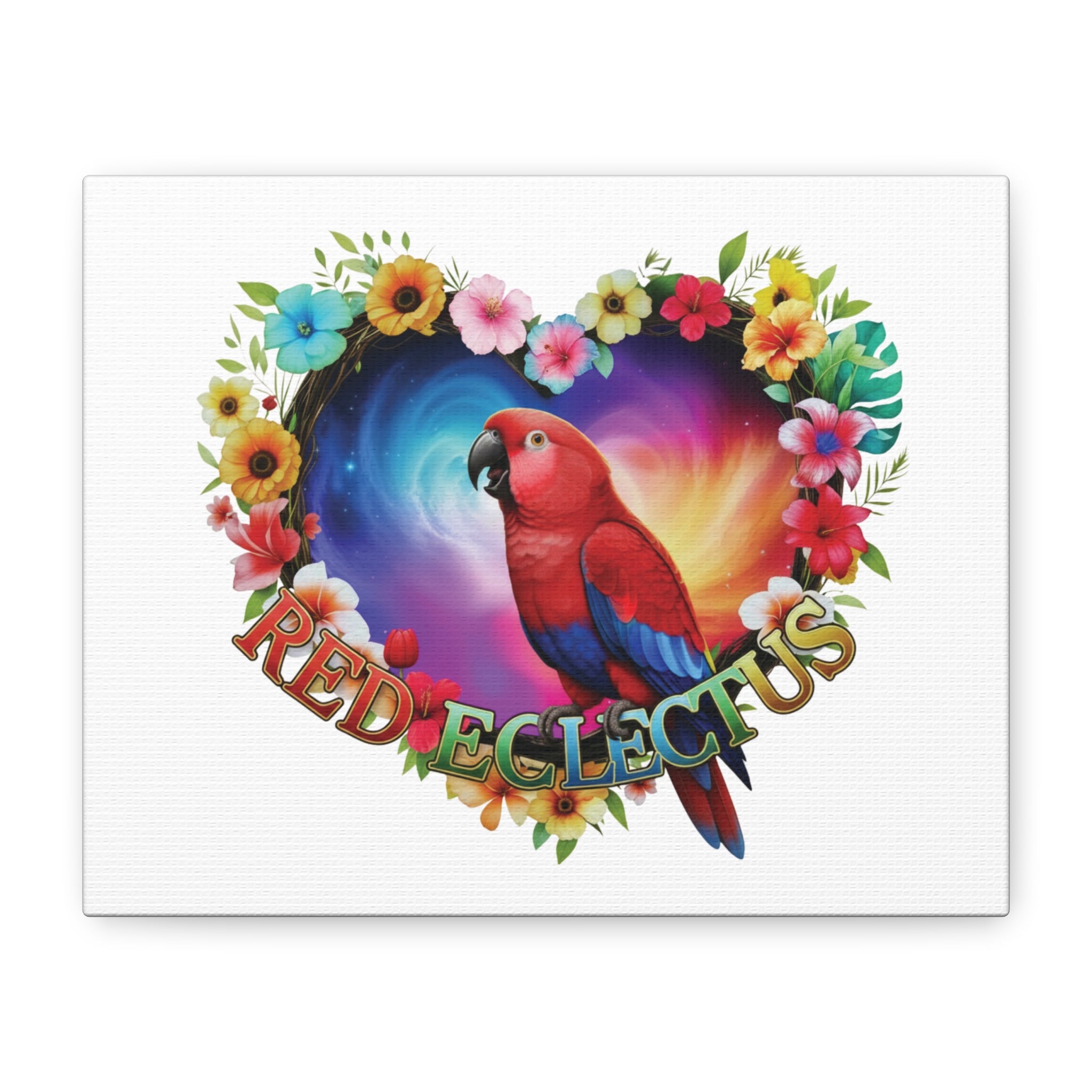 Red Eclectus Heart Design Wall-Hanging