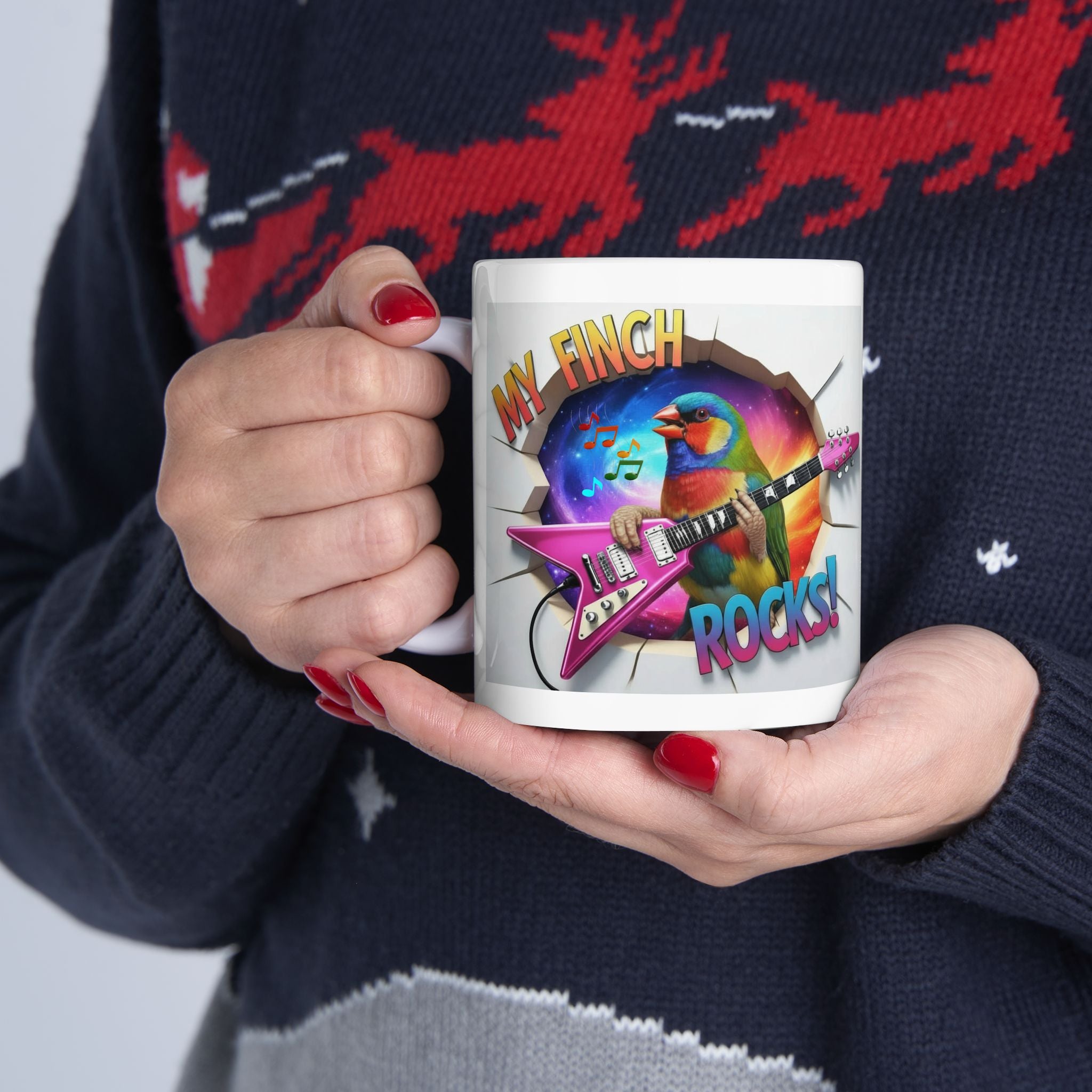 My Finch Rocks Guitar Mug