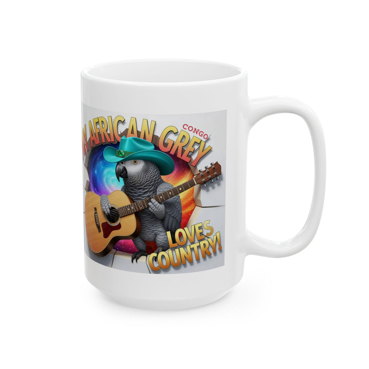 African Grey Congo Loves Country Mug