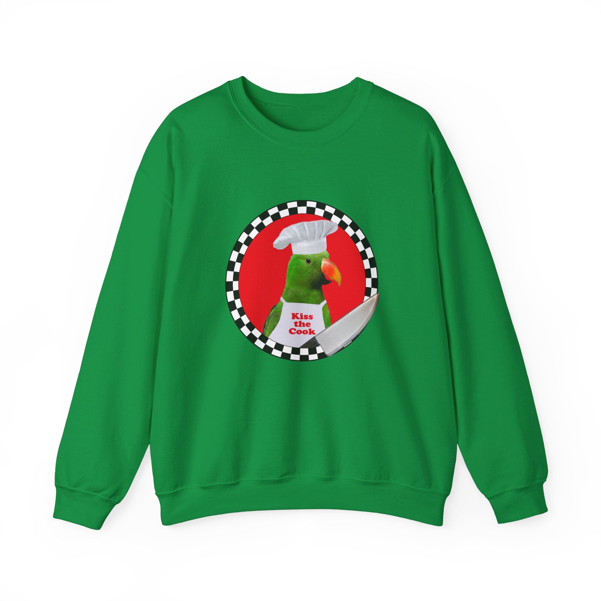 Kiss The Cook Green Eclectus Sweatshirt