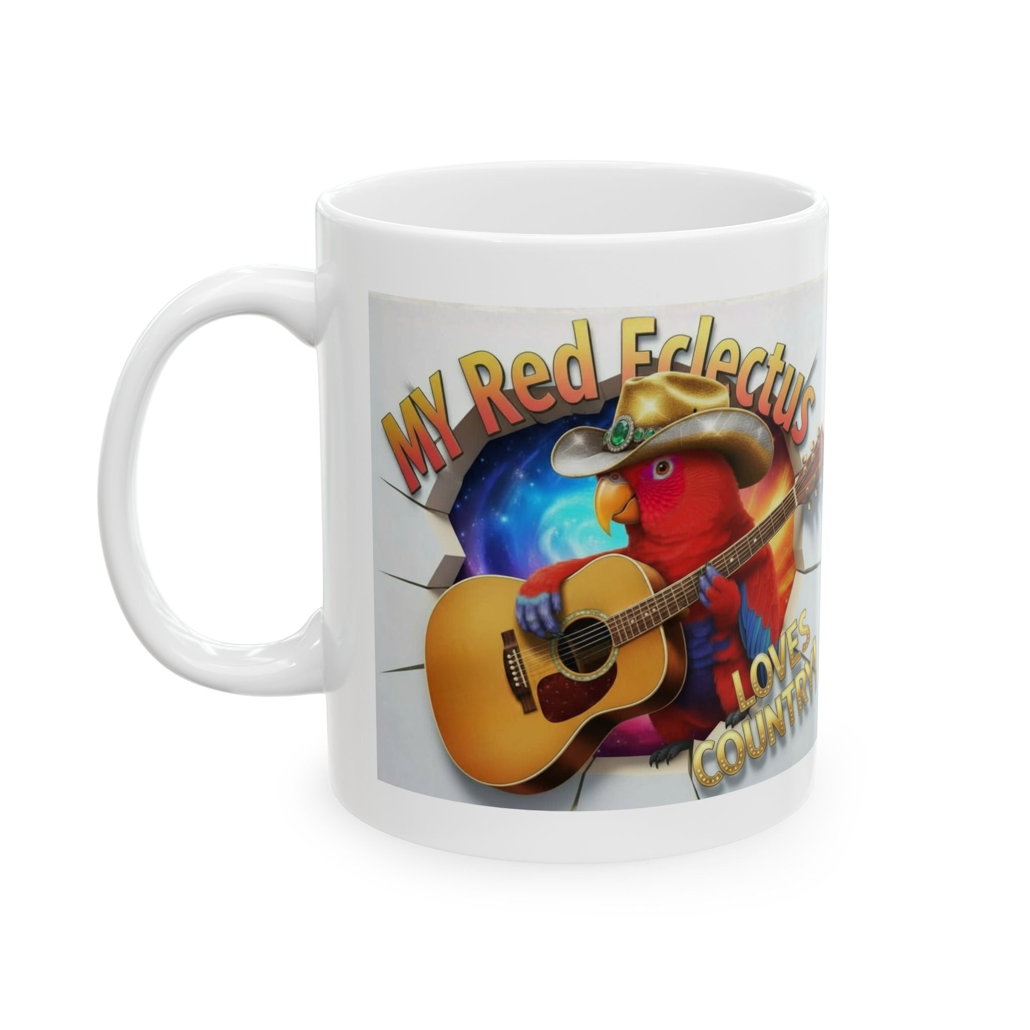 My Red Eclectus Loves Country Mug
