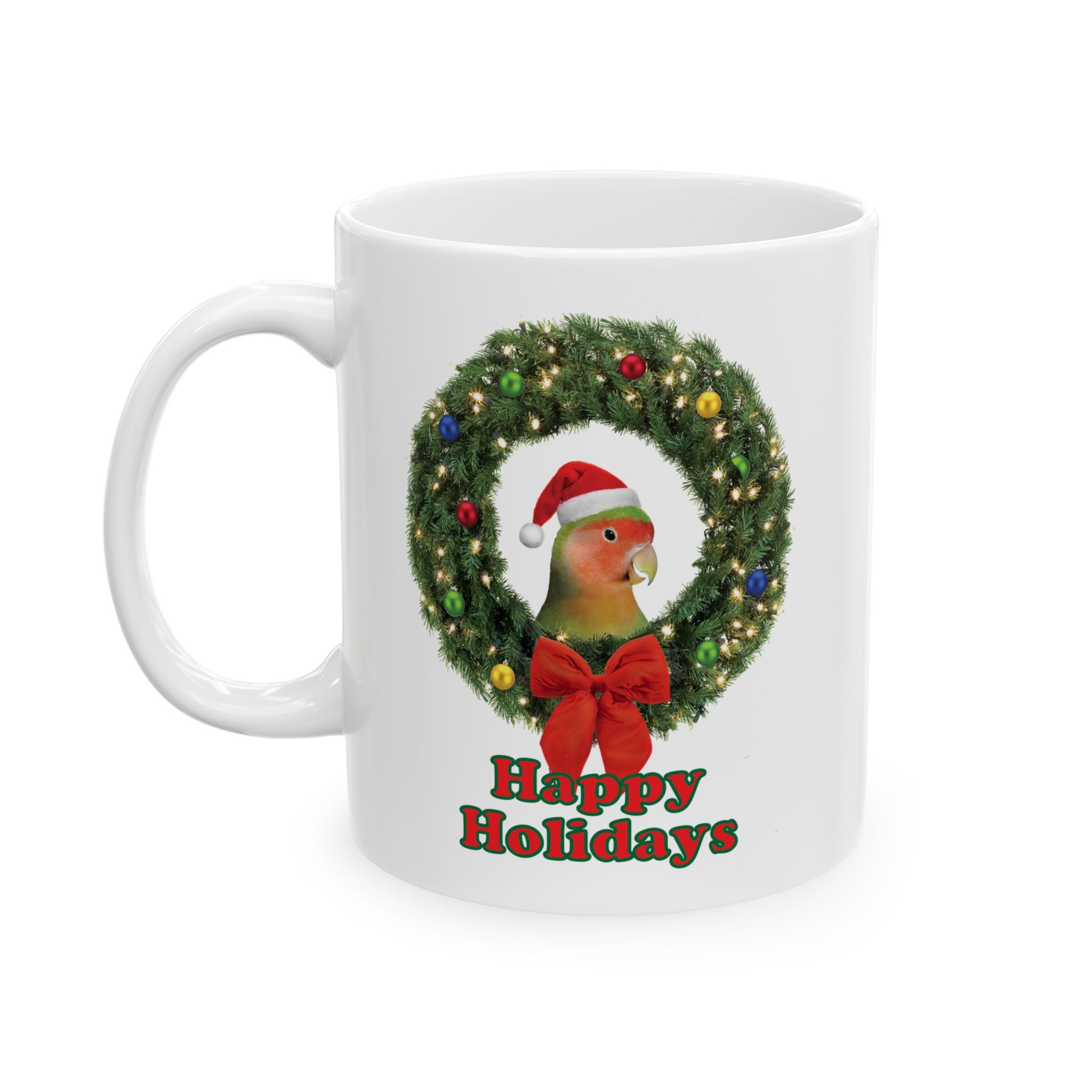 Happy Christmas Holidays Lovebird Mug