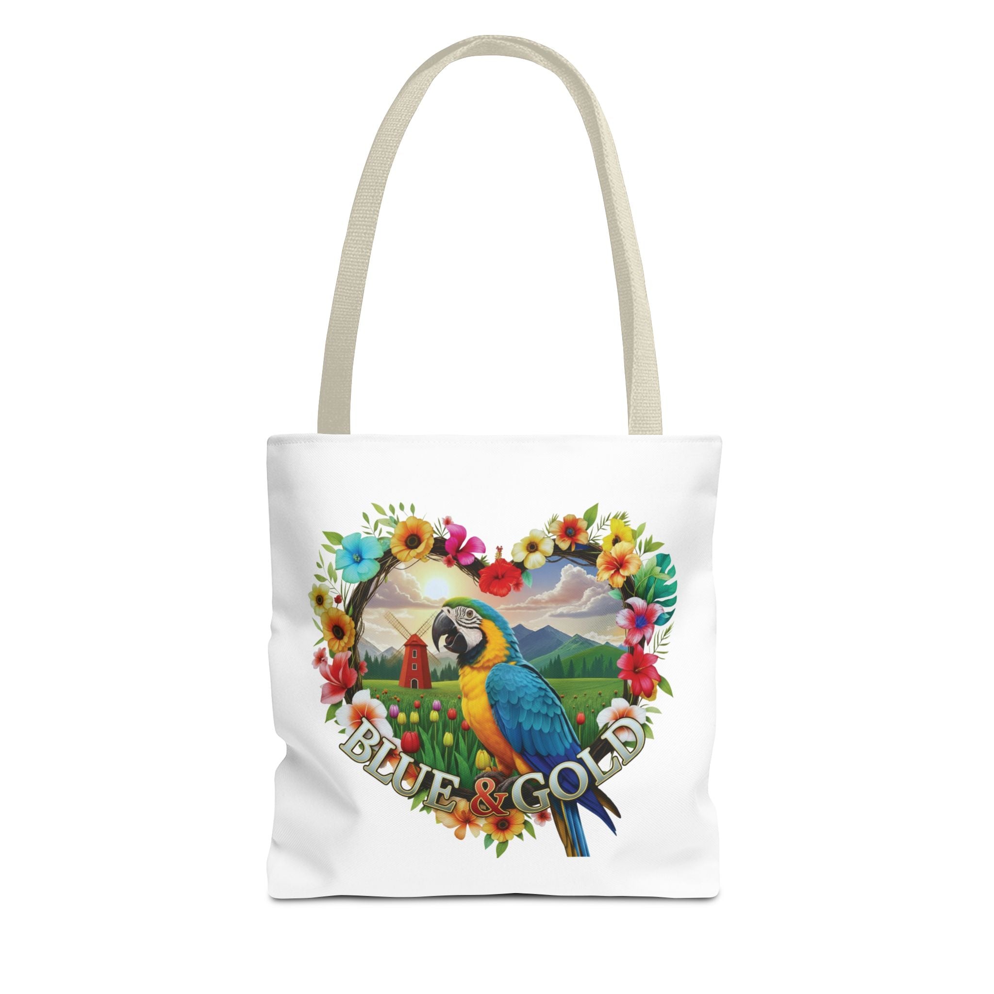 Blue & Gold Parrot Tote Bag