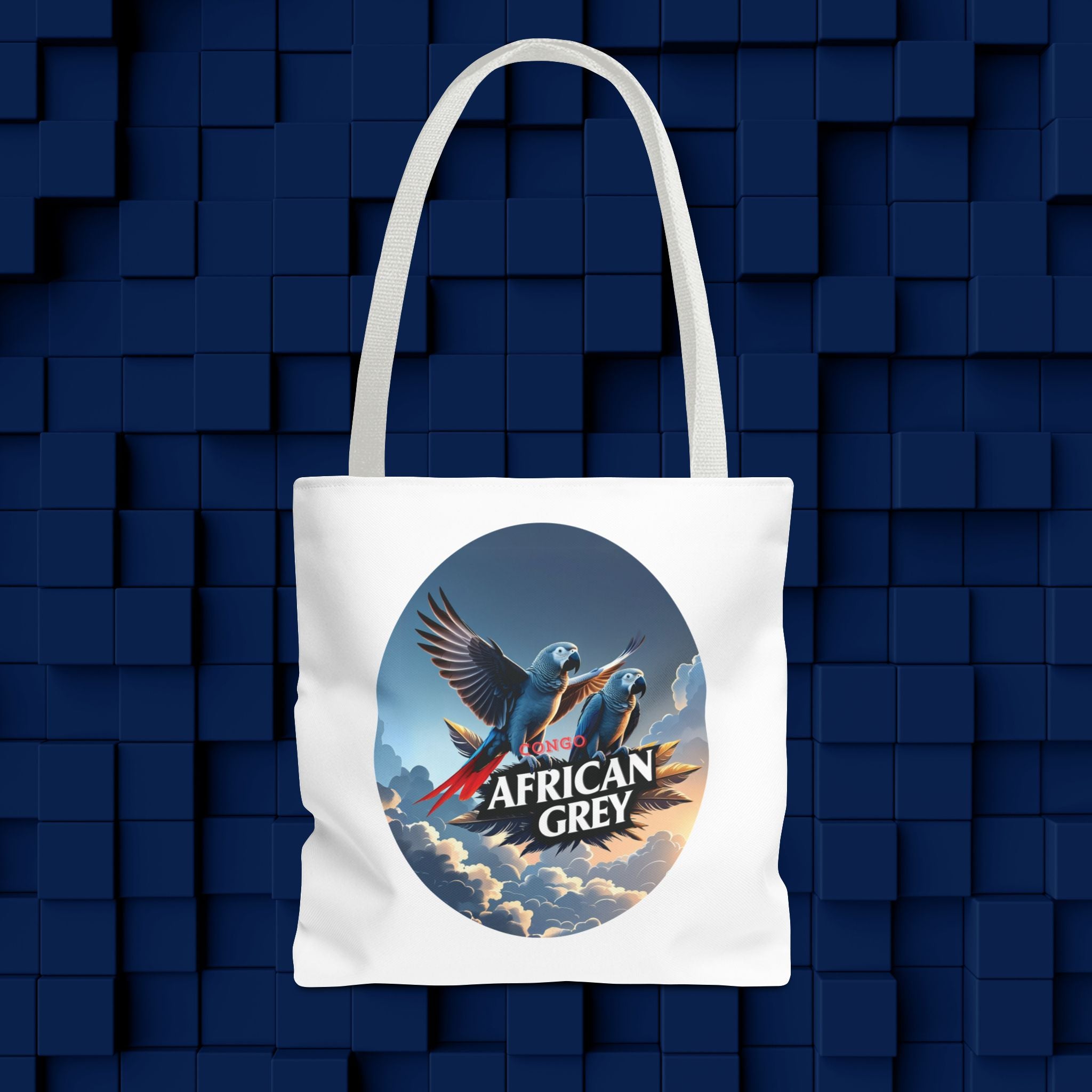 Tote Bag With African Grey Parrots Design