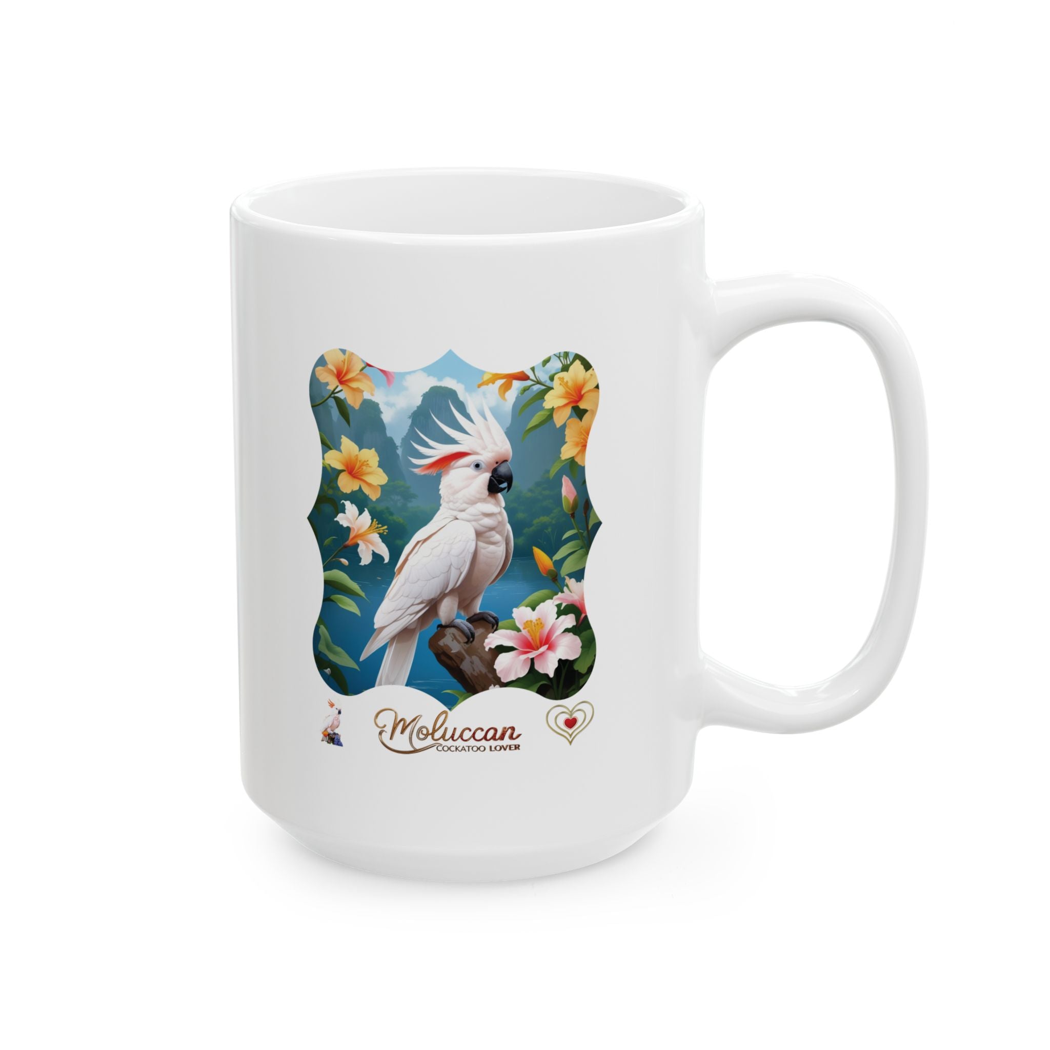 Moluccan Cockatoo Lover Floral Mug