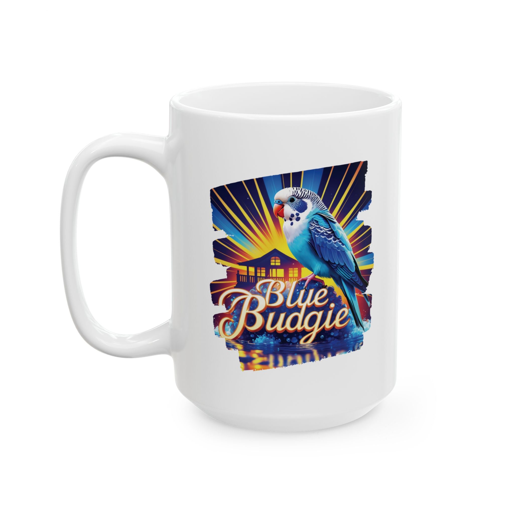 Blue Budgie Sunrise Mug