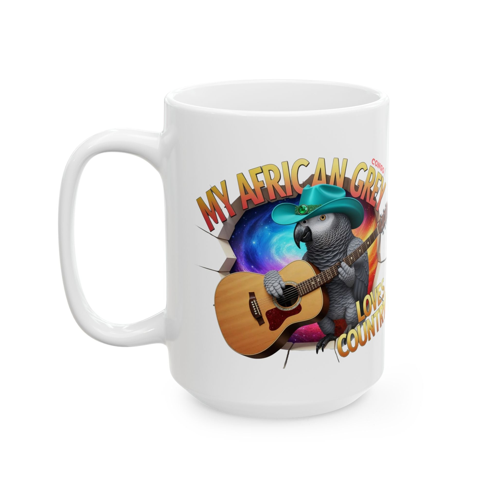 African Grey Loves Country Mug