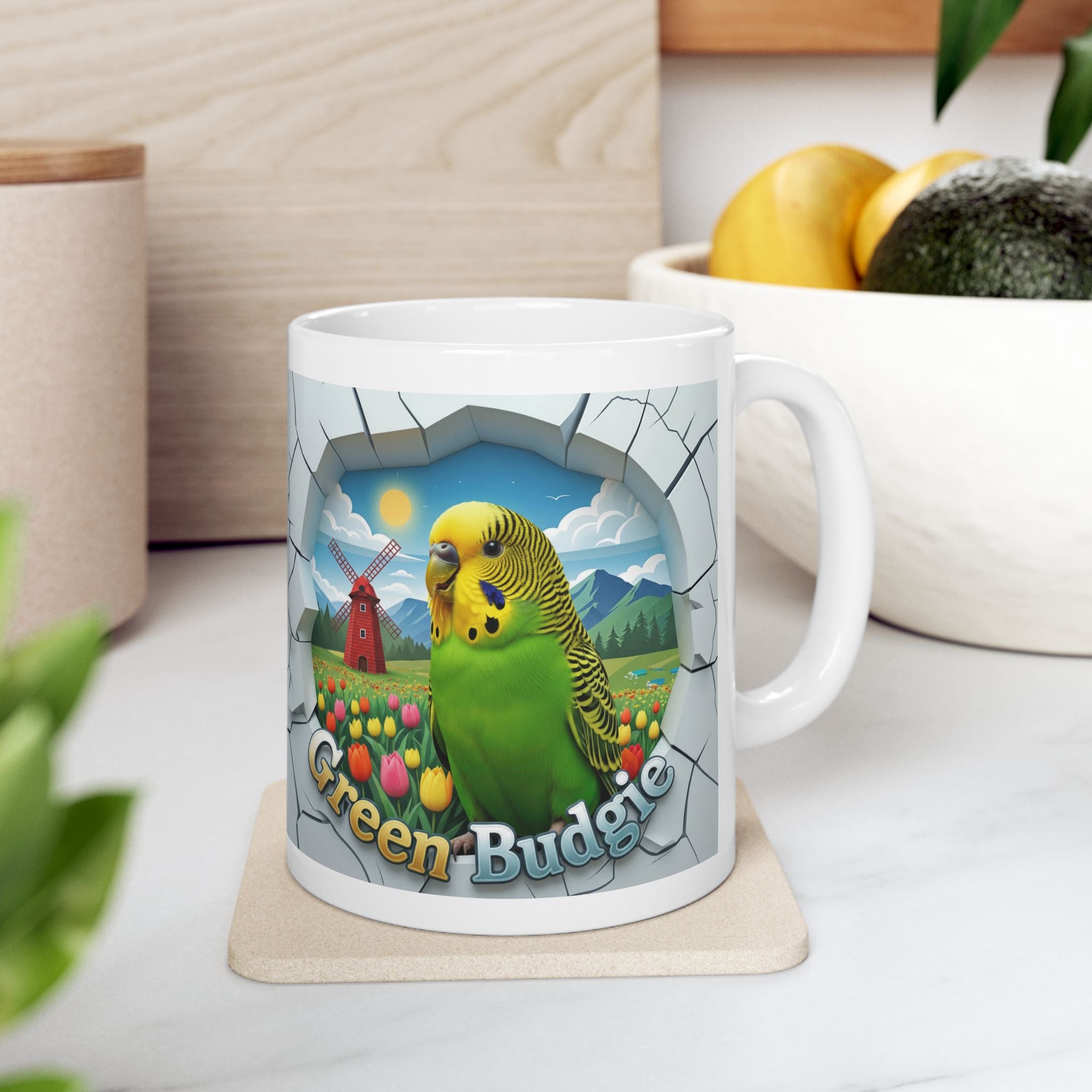 Blue Budgie Nature Scenic Mug