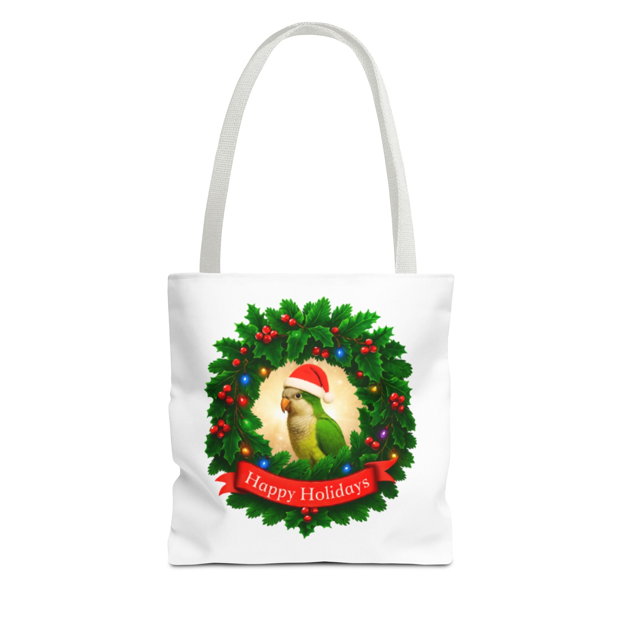 Happy Holidays Green Quaker Tote Bag