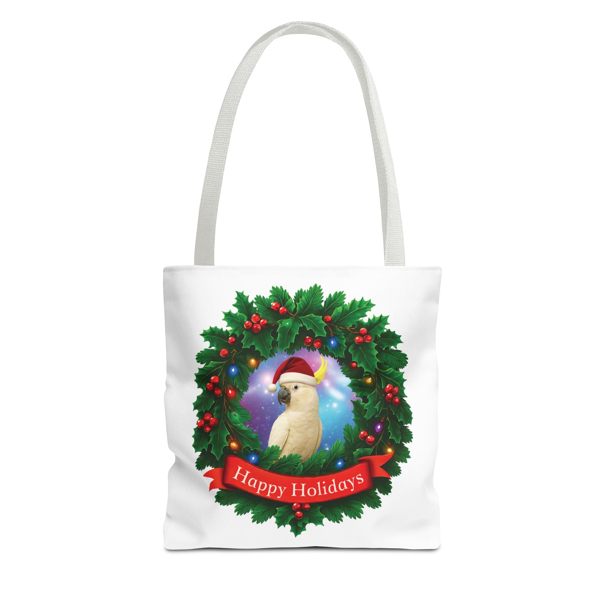 Happy Holidays Cockatoo Tote Bag