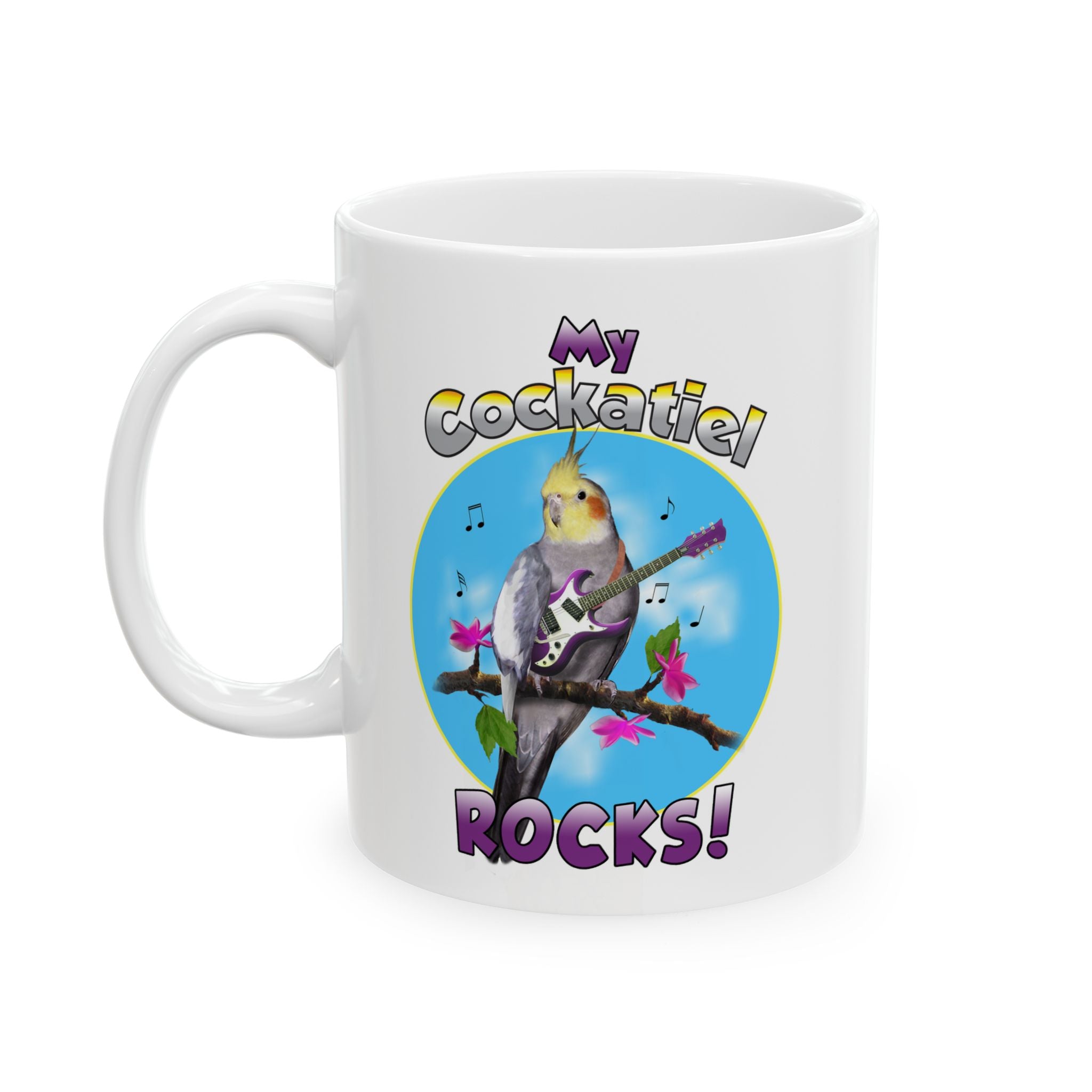 My Cockatiel Rocks Guitar Mug