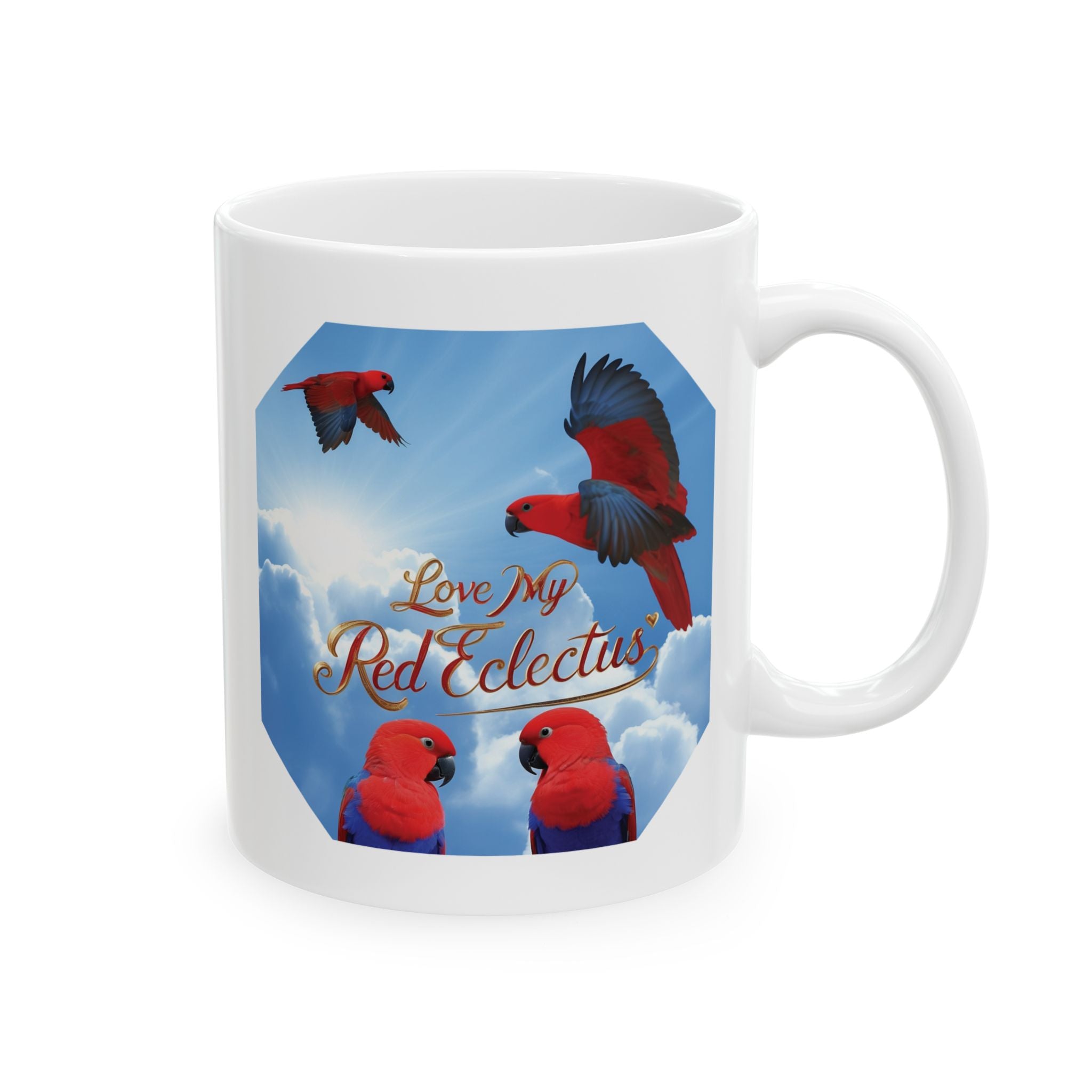 Love My Red Eclectus Flying Mug