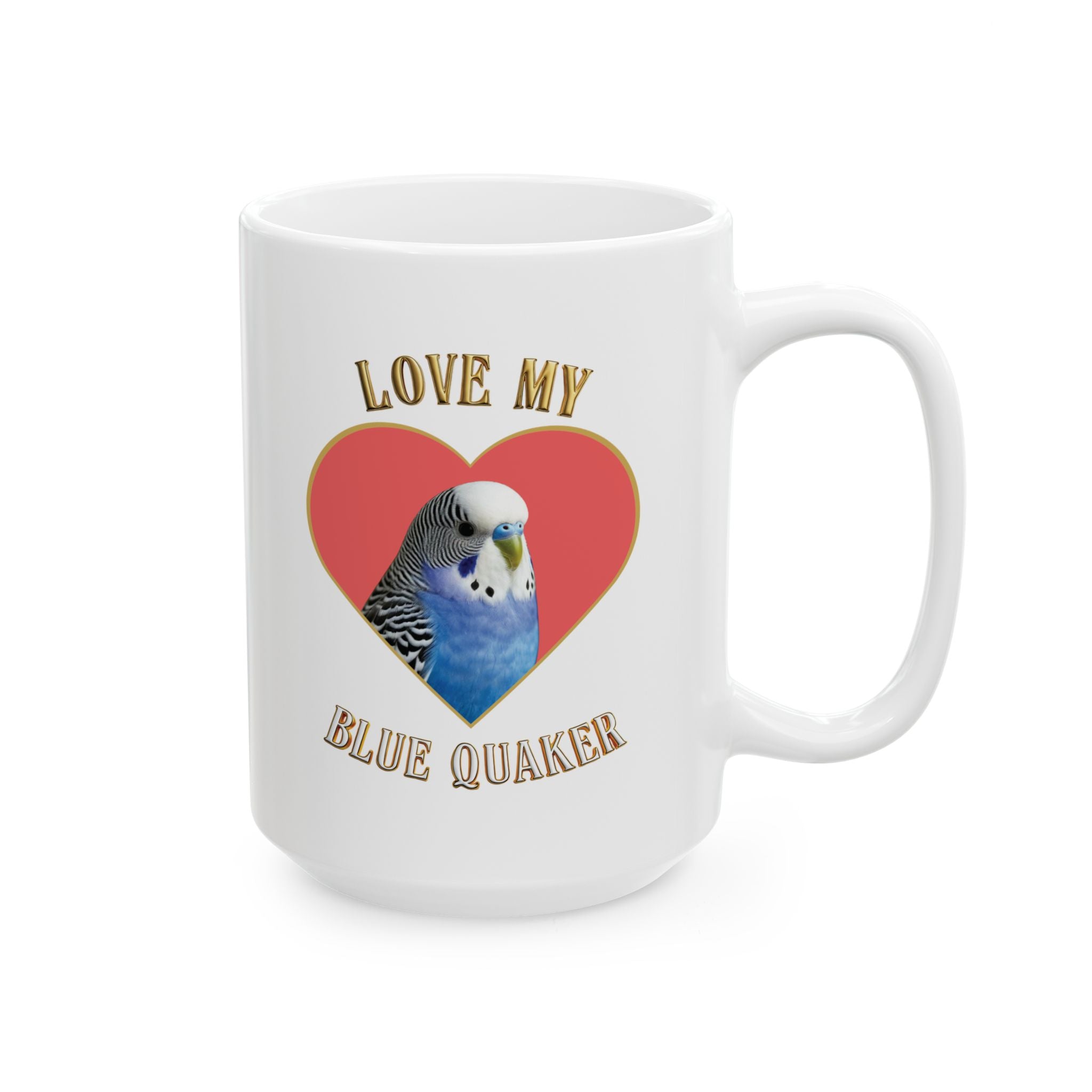 Love My Blue Budgie Heart Mug